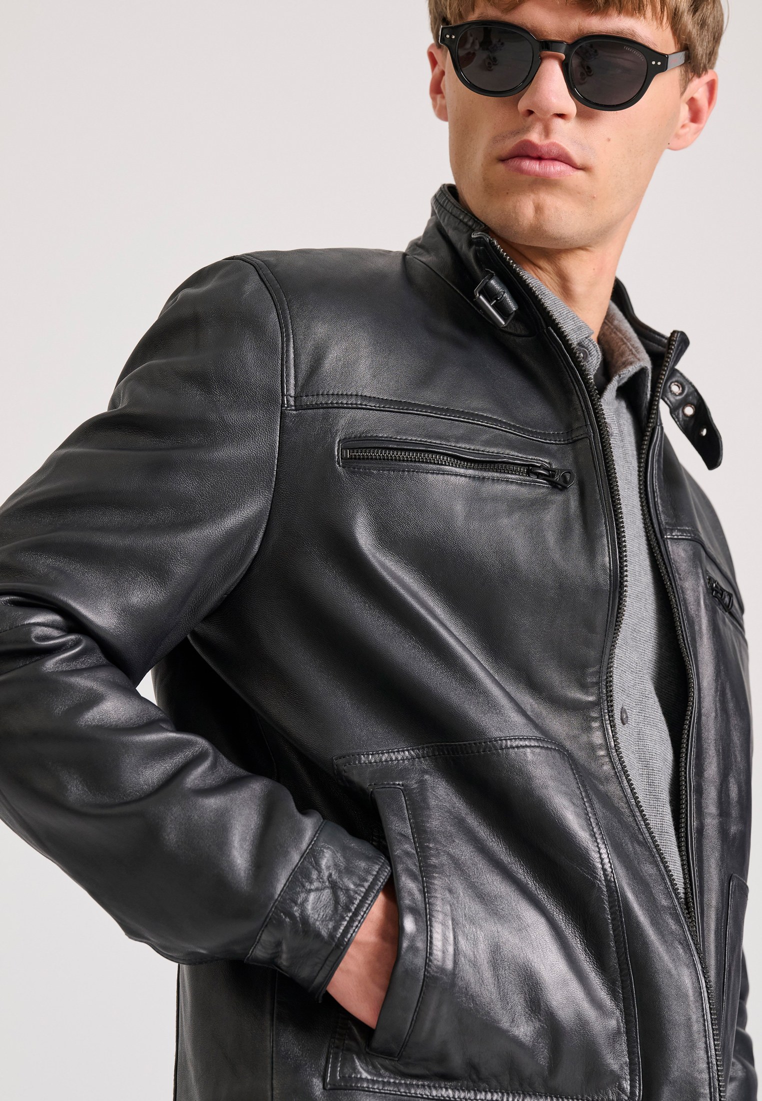 Ανδρικό δερμάτινο jacket (Sheepskin) φωτογραφία