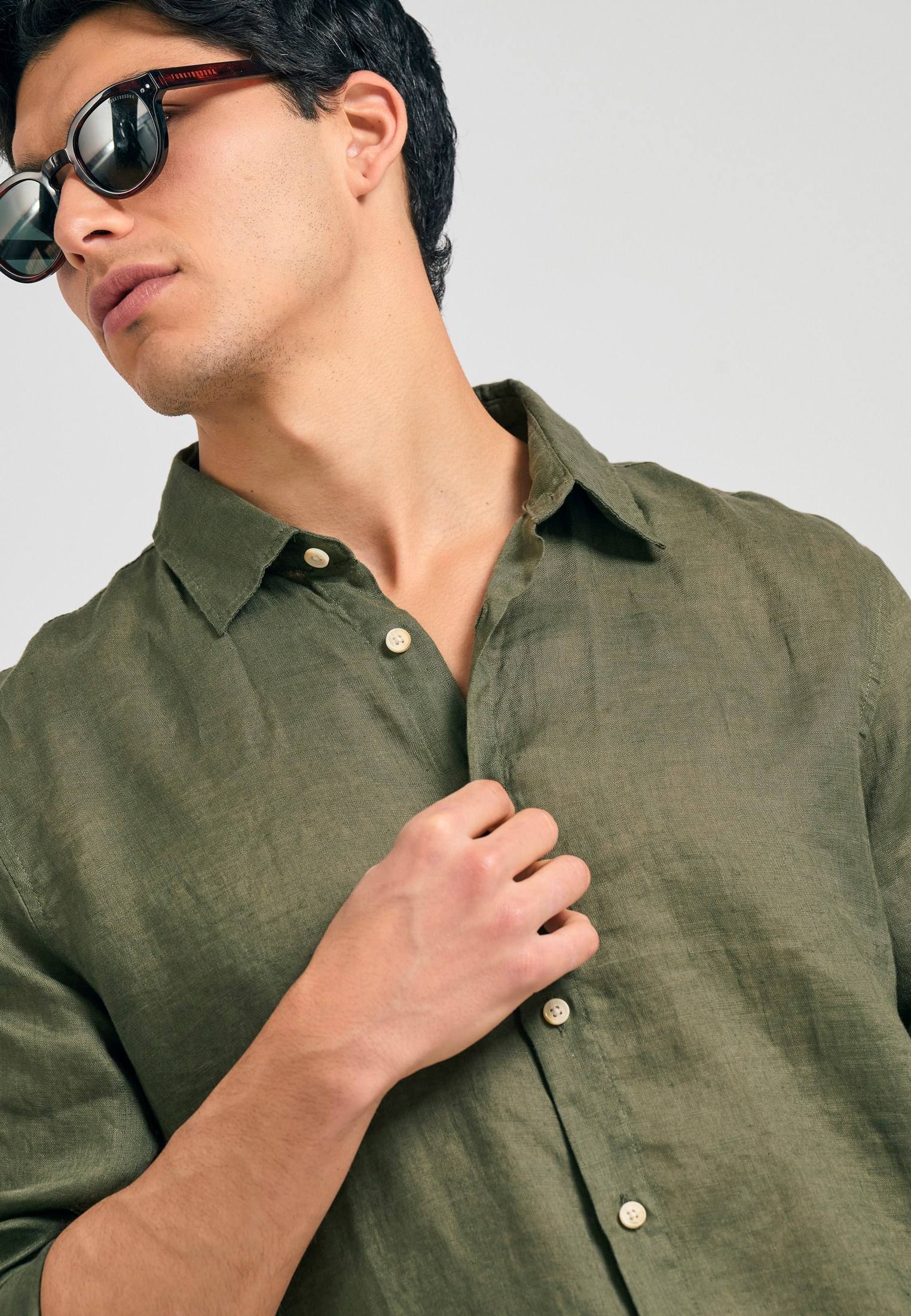 Men's Shirts Funky Buddha Khaki