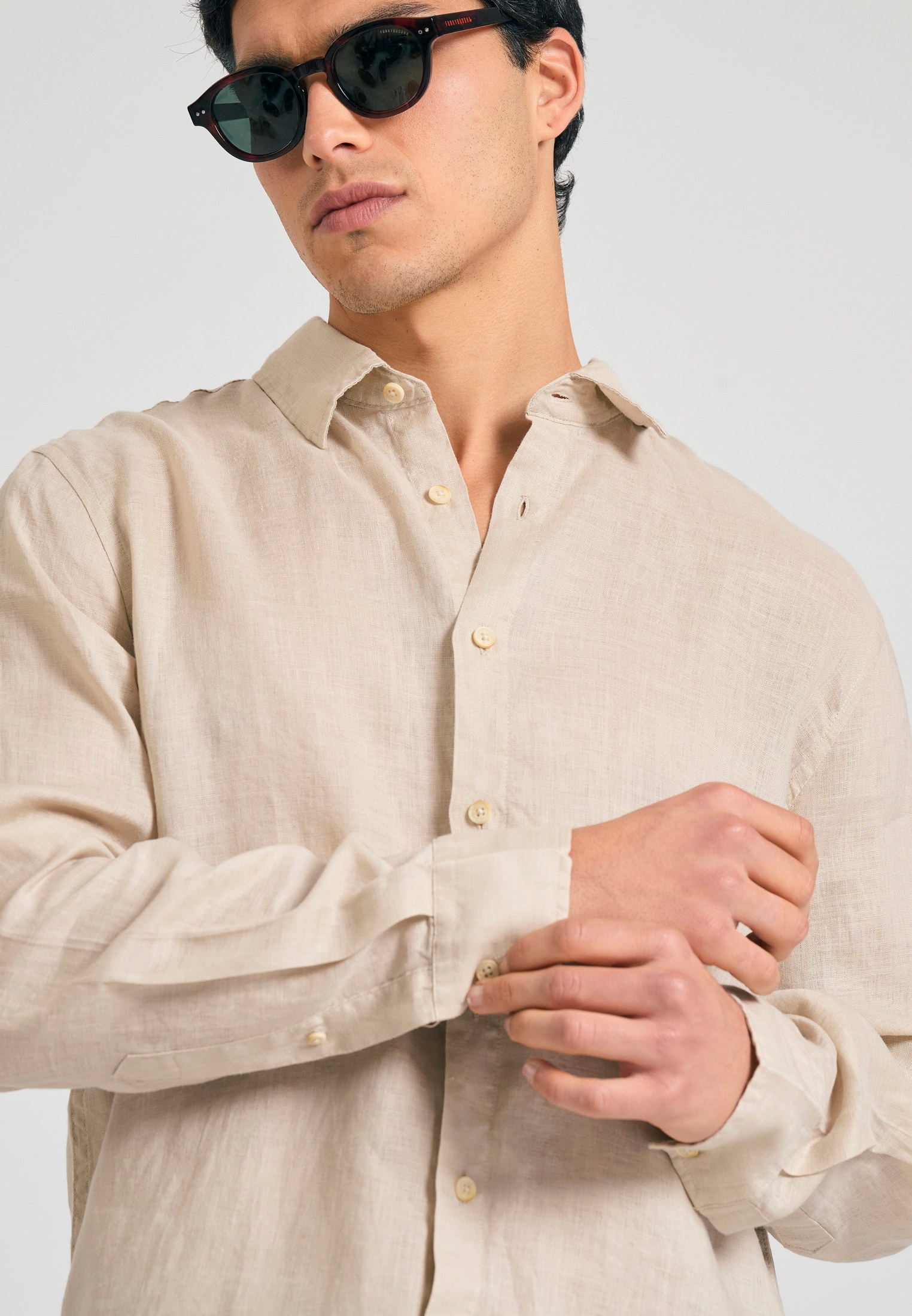 Men's Shirts Funky Buddha Beige