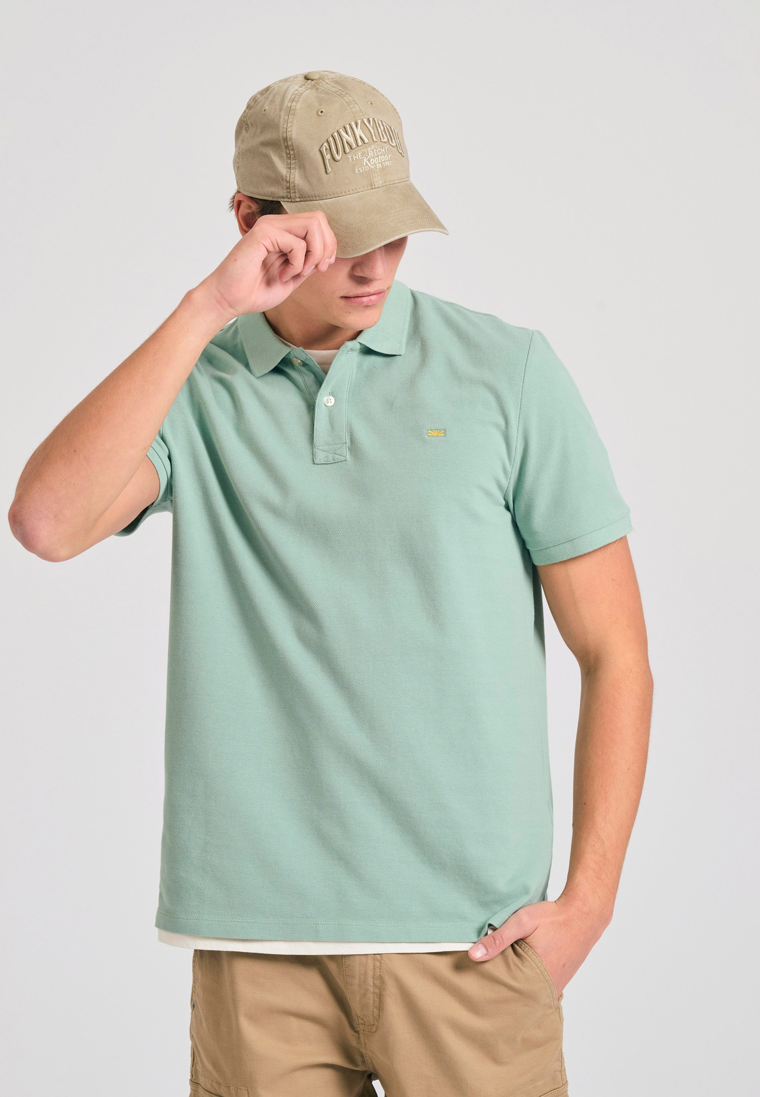 Men's Polo Shirts Funky Buddha Green