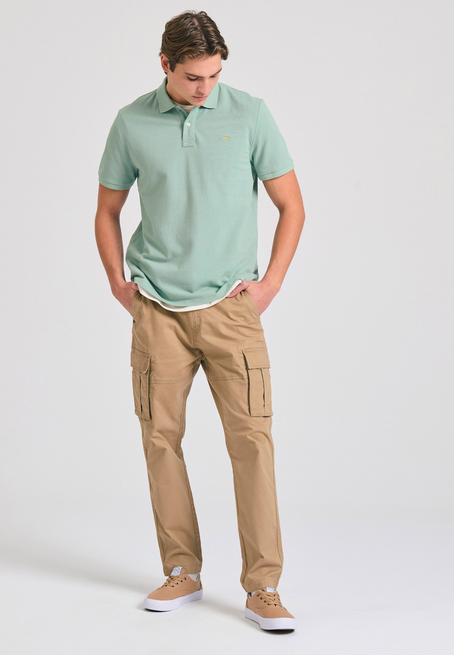 Men's Polo Shirts Funky Buddha Green