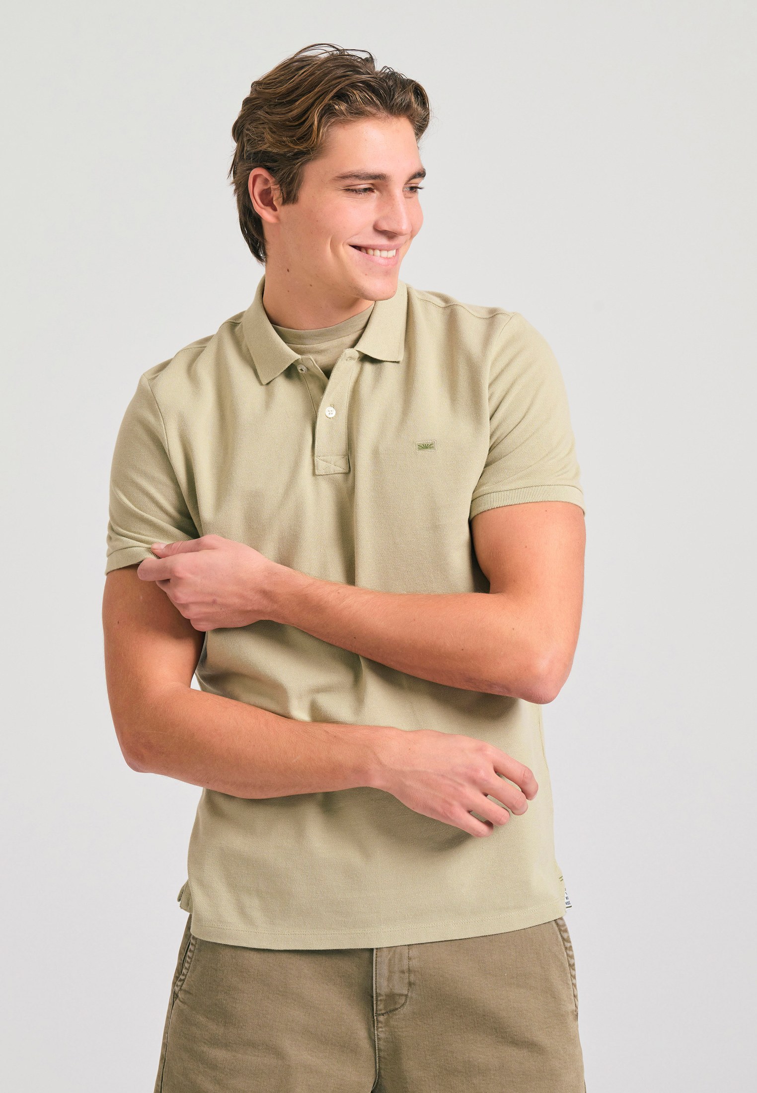 Men's Polo Shirts Funky Buddha Beige