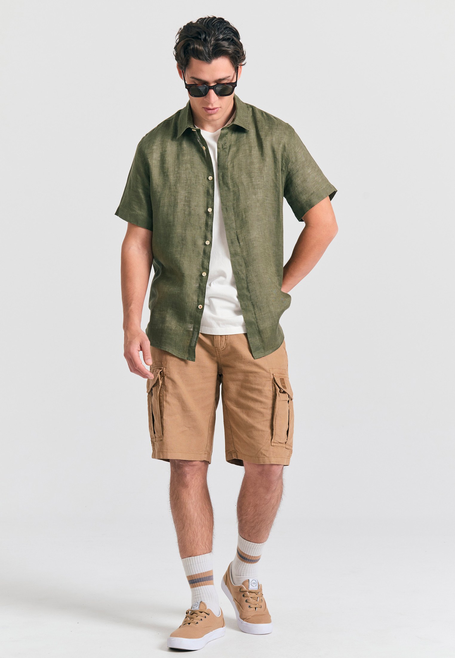 Men's Shirts Funky Buddha Khaki