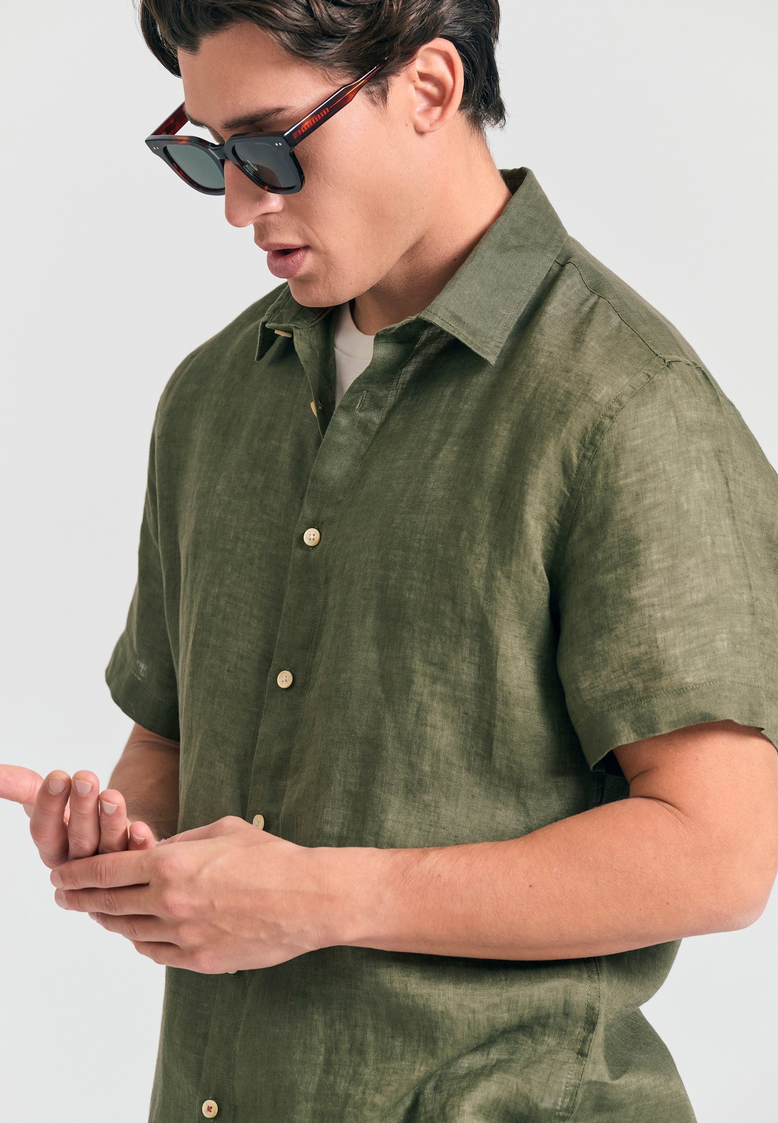 Men's Shirts Funky Buddha Khaki