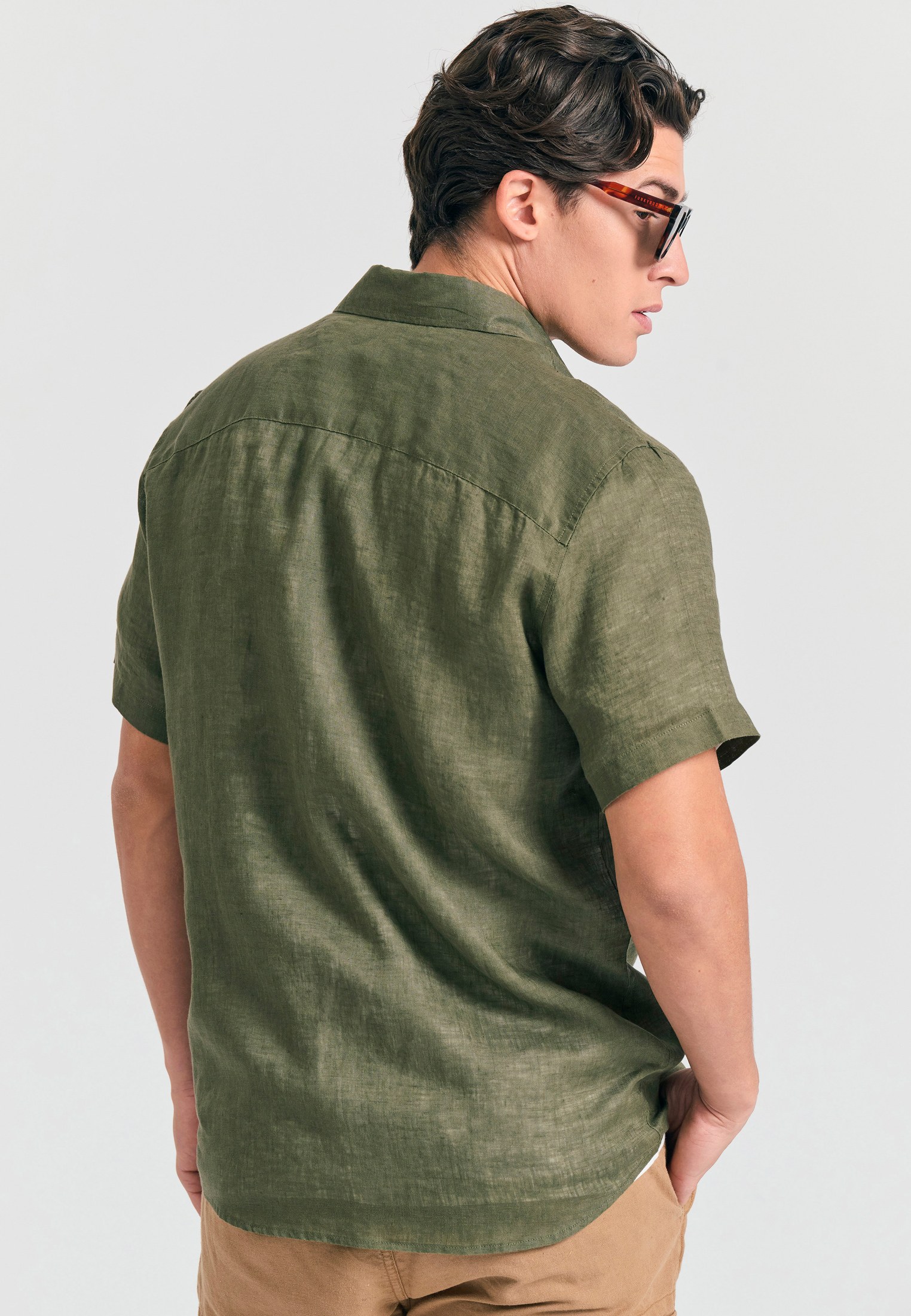 Men's Shirts Funky Buddha Khaki