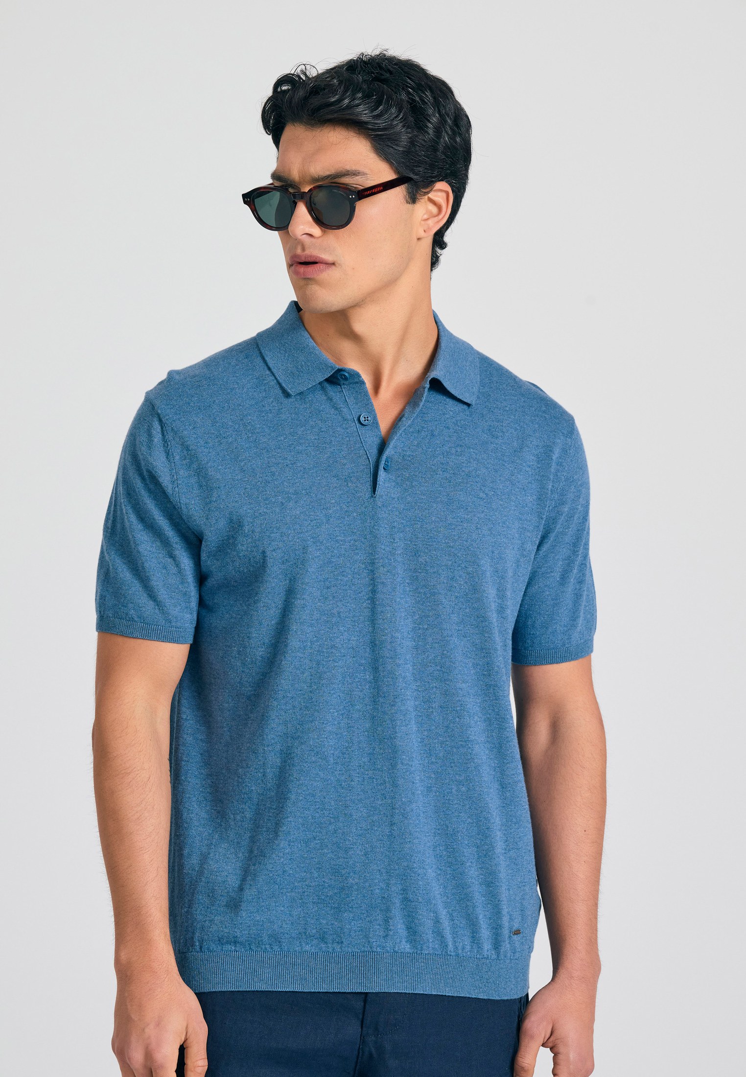 Men's Polo Shirts Funky Buddha Blue
