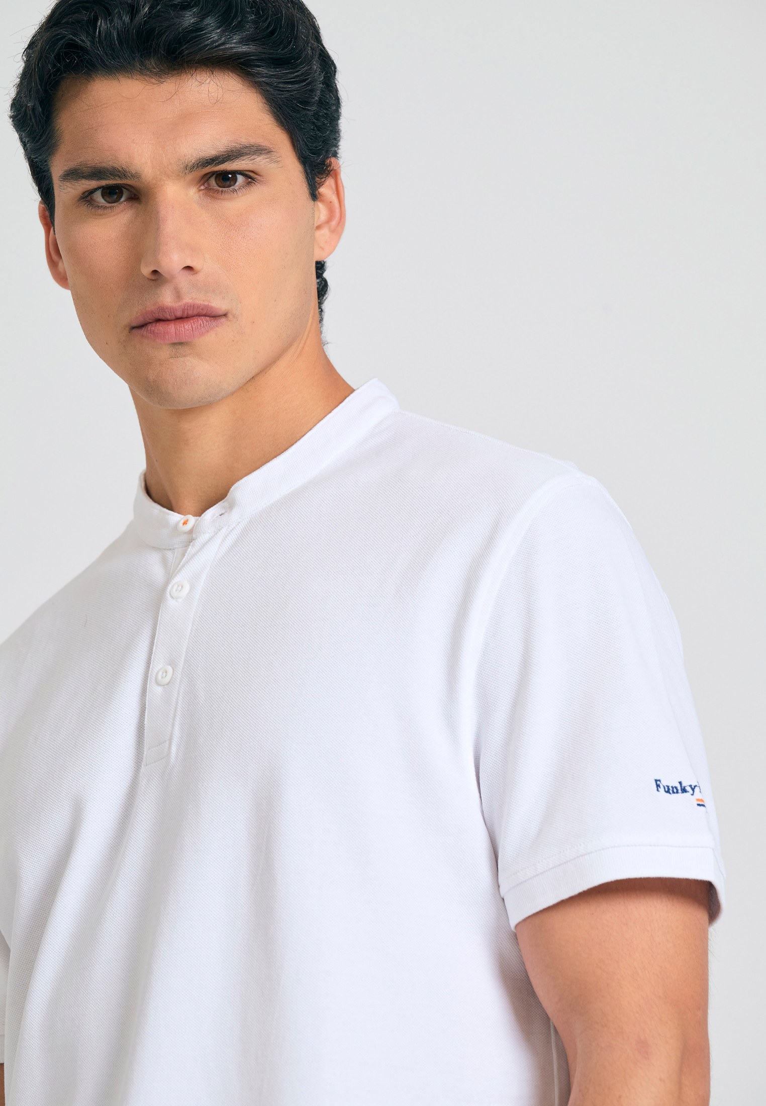 Men's Polo Shirts Funky Buddha White