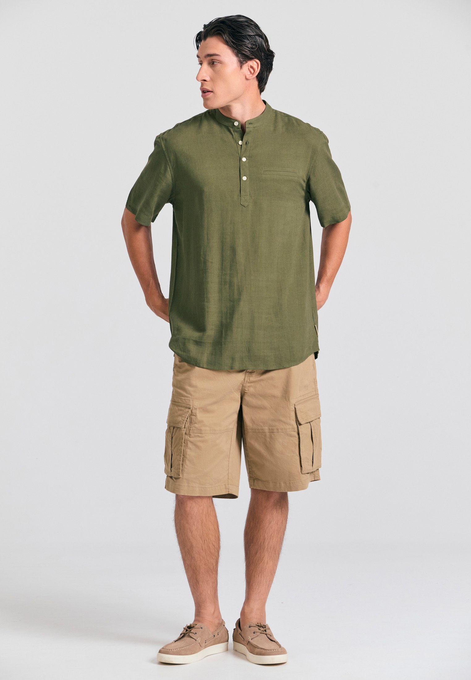 Men's Shirts Funky Buddha Khaki