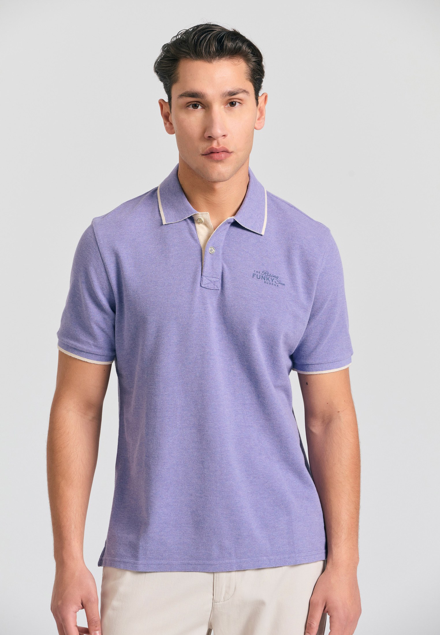 Men's Polo Shirts Funky Buddha Purple