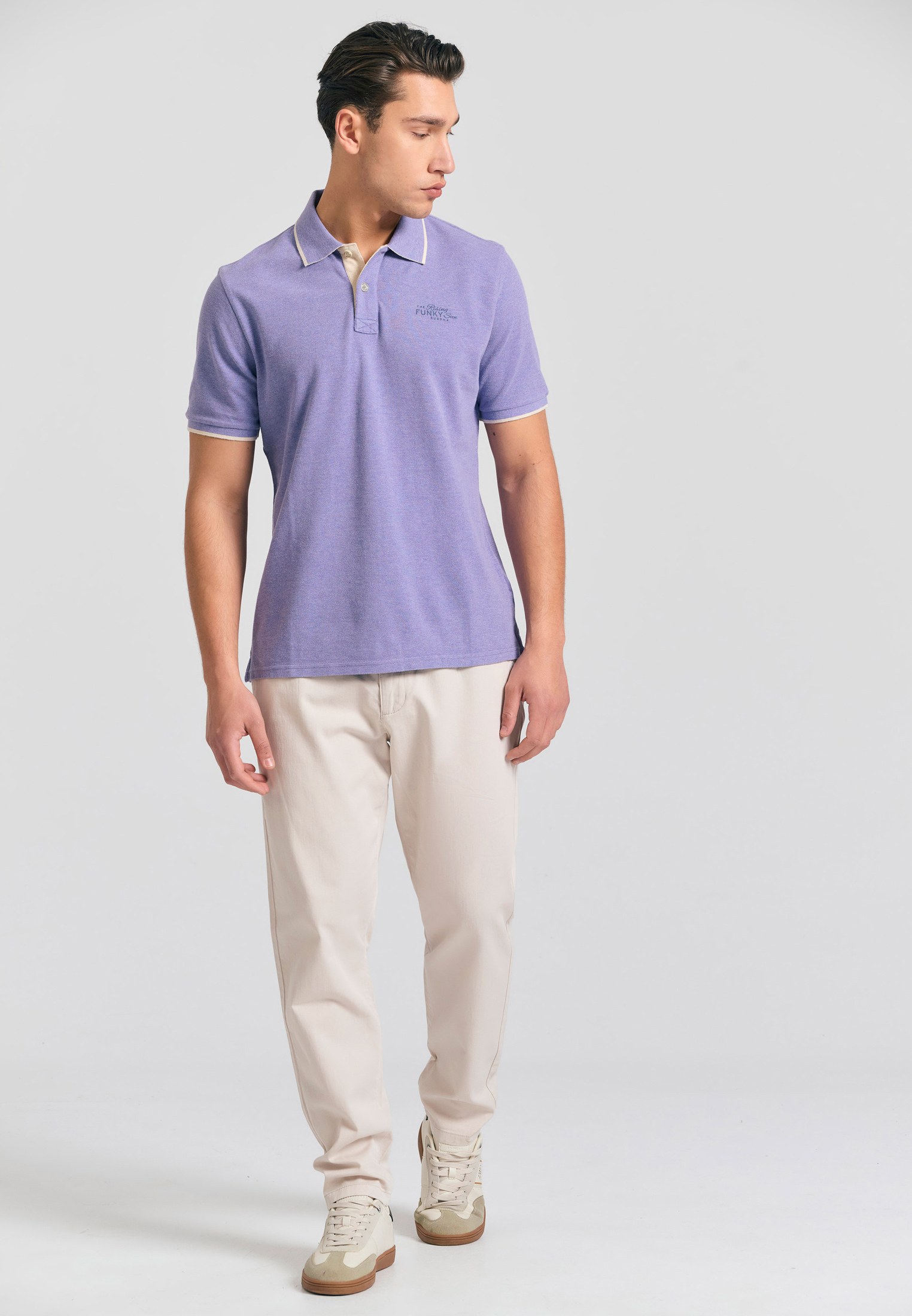 Men's Polo Shirts Funky Buddha Purple