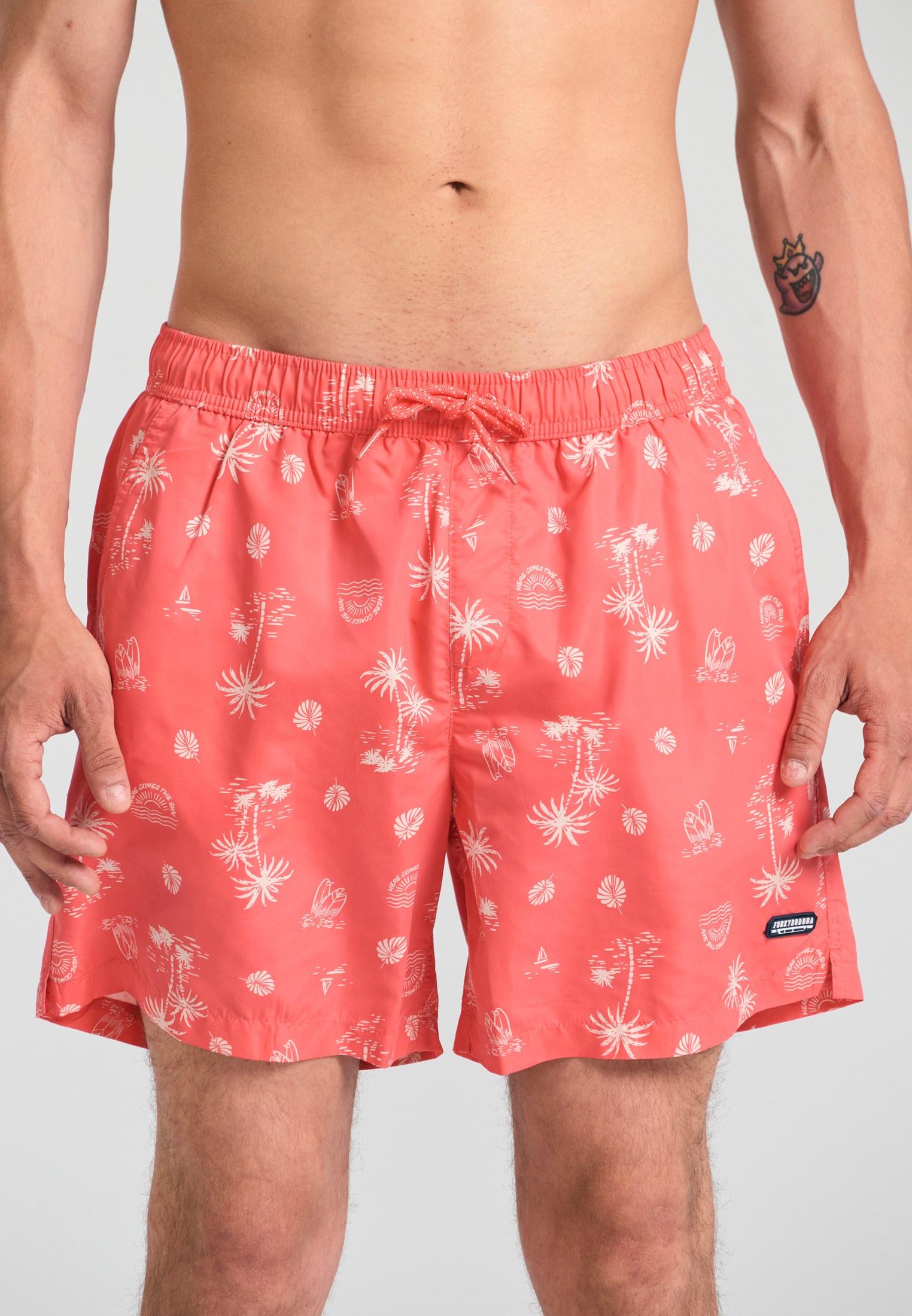 Ανδρικό μαγιό με tropical τύπωμα