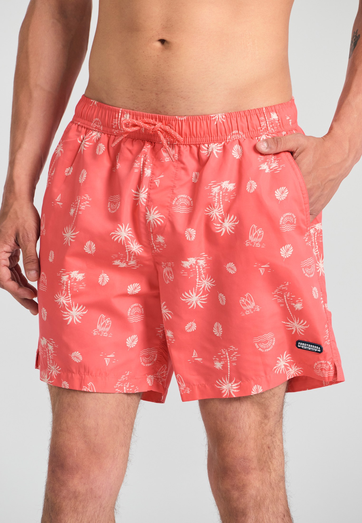 Men's Swim Shorts Funky Buddha Orange