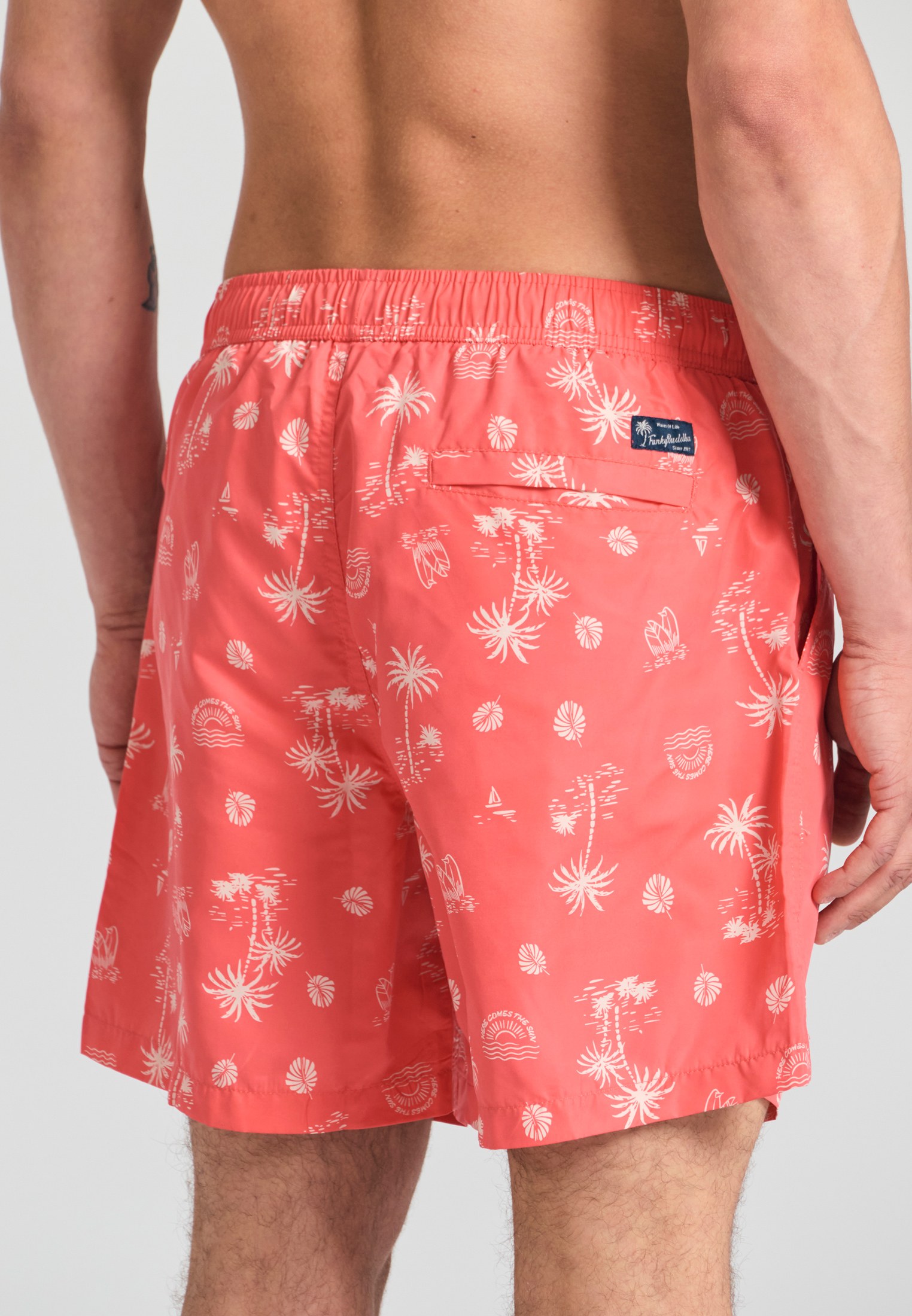 Men's Swim Shorts Funky Buddha Orange
