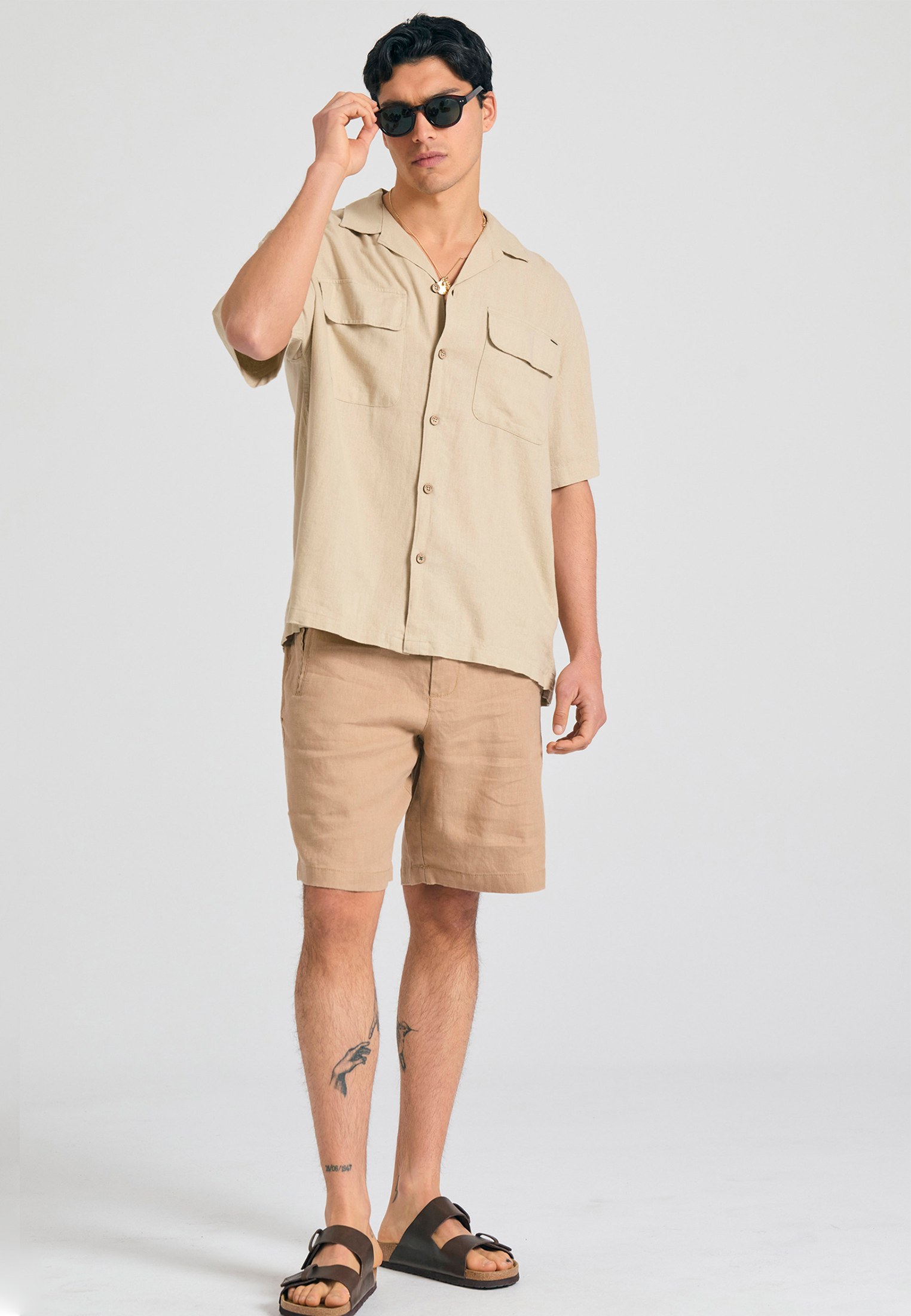 Men's Shirts Funky Buddha Beige