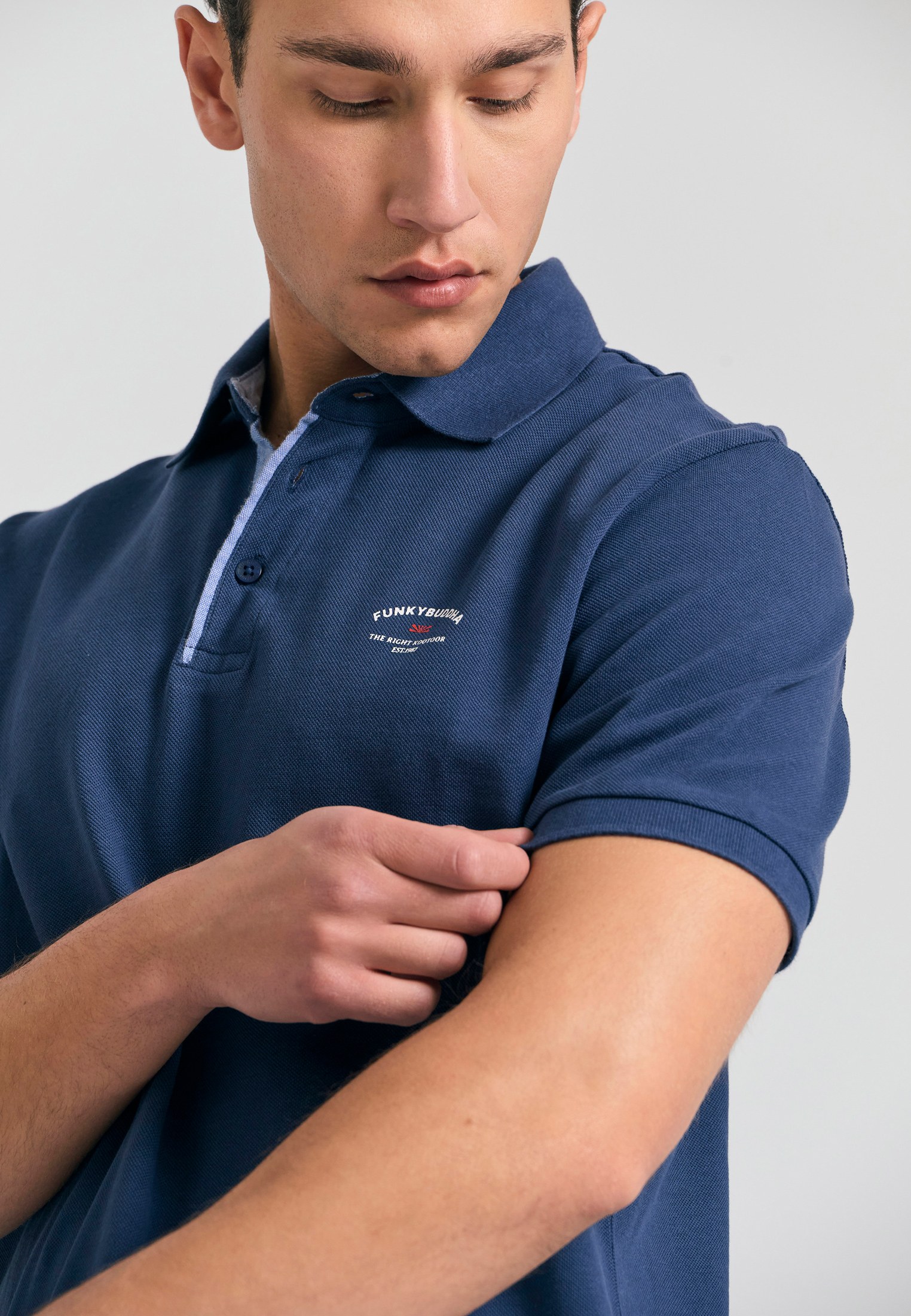 Men's Polo Shirts Funky Buddha Navy