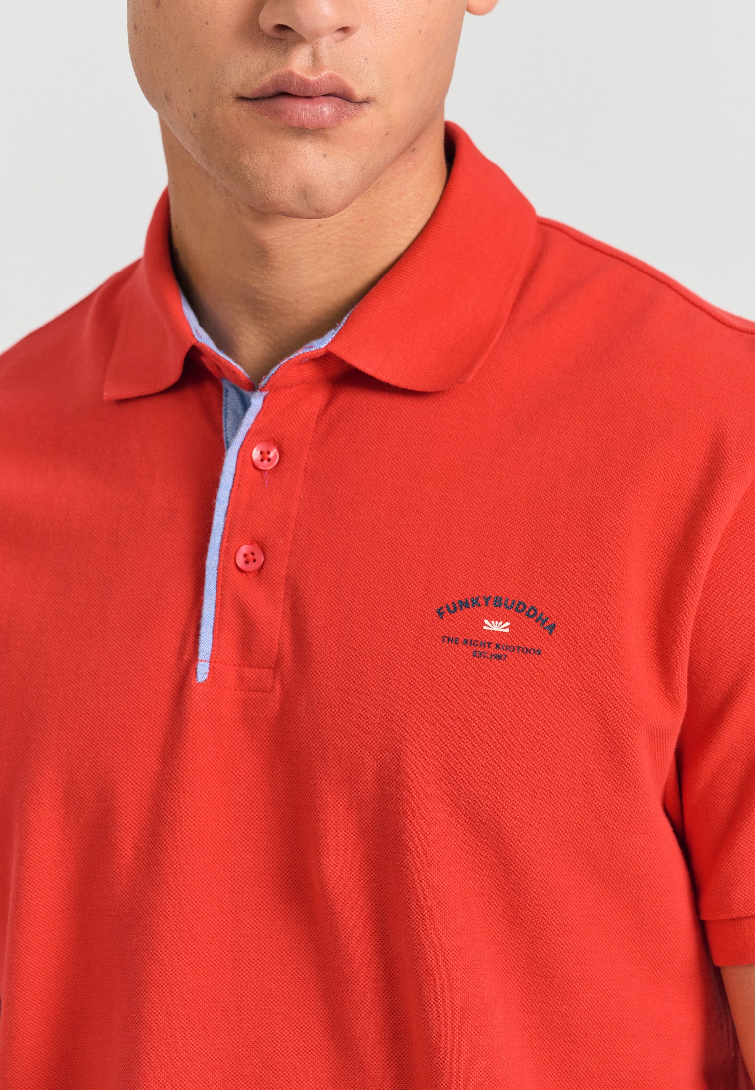 Men's Polo Shirts Funky Buddha Red