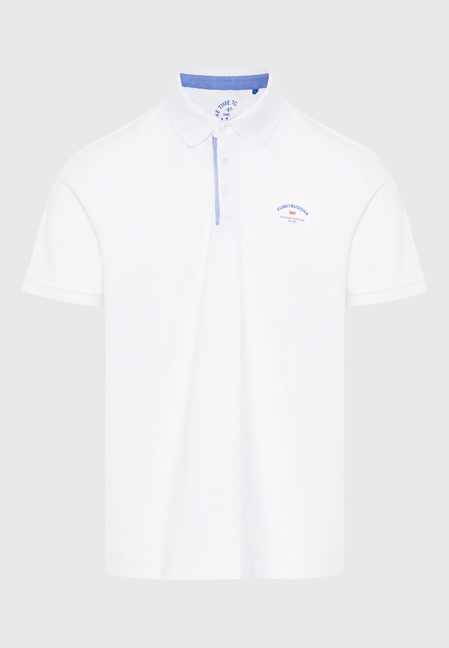 Men's Polo Shirts Funky Buddha White