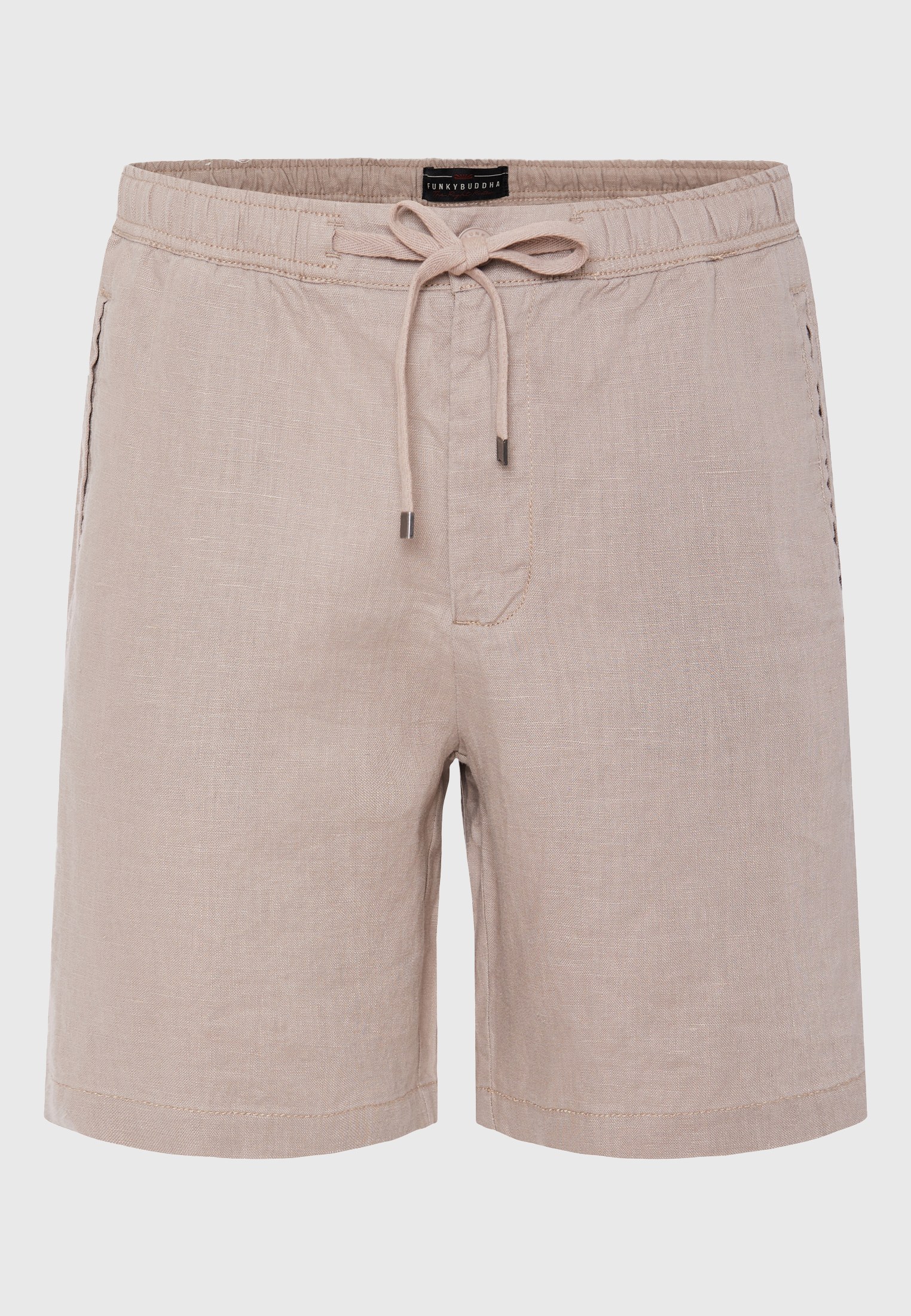 Comfort fit garment dyed λινή βερμούδα