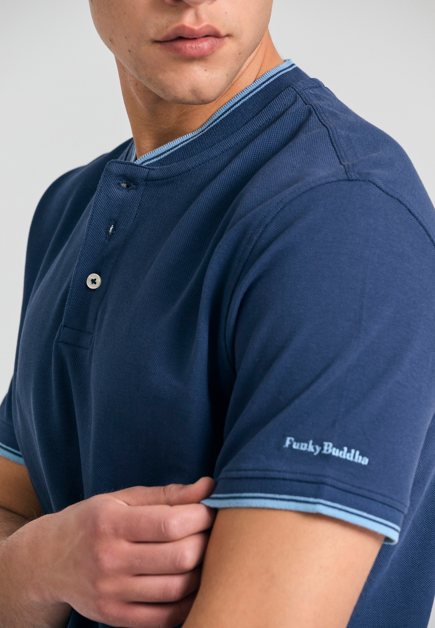 Men's Polo Shirts Funky Buddha Navy