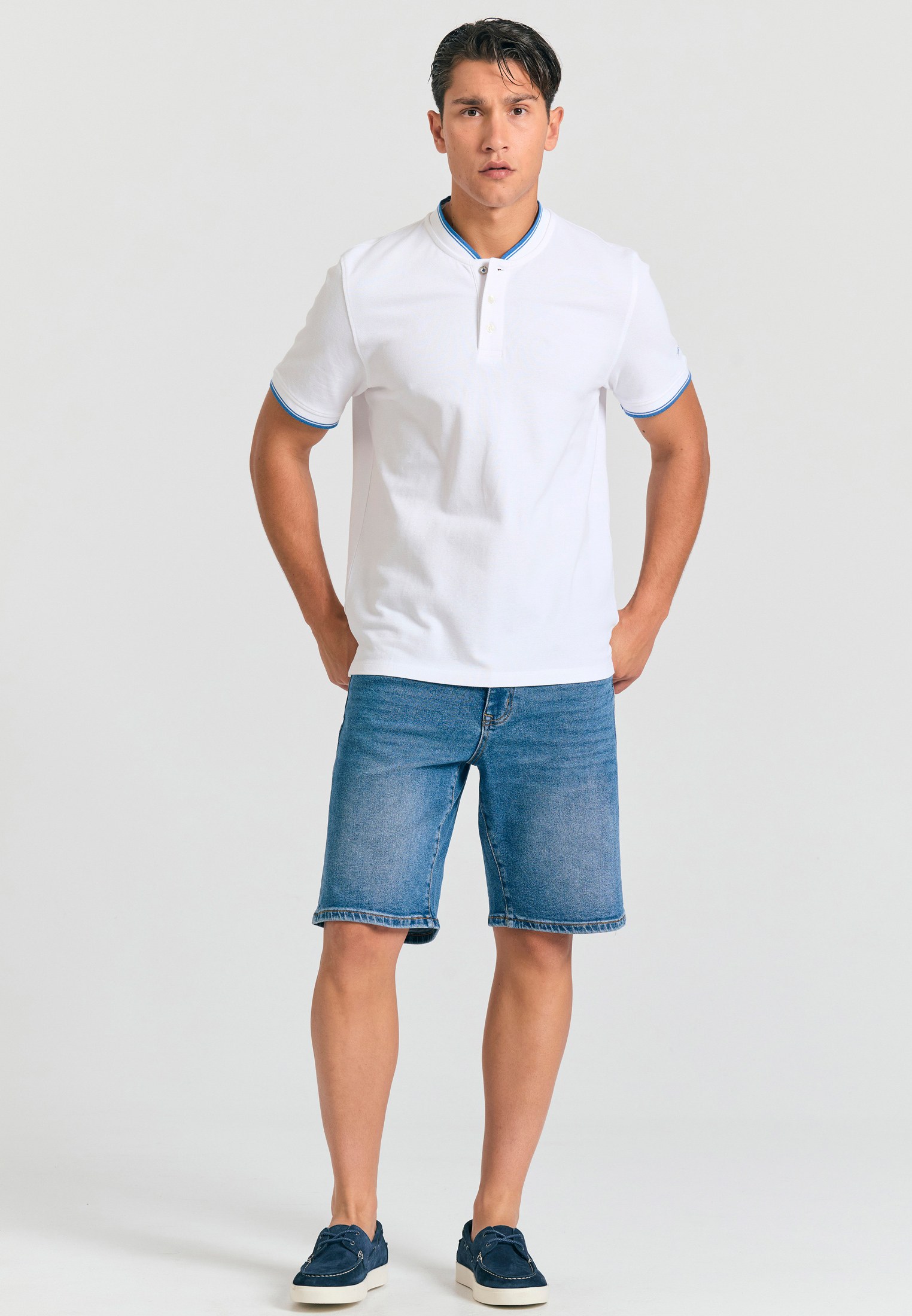 Men's Polo Shirts Funky Buddha White