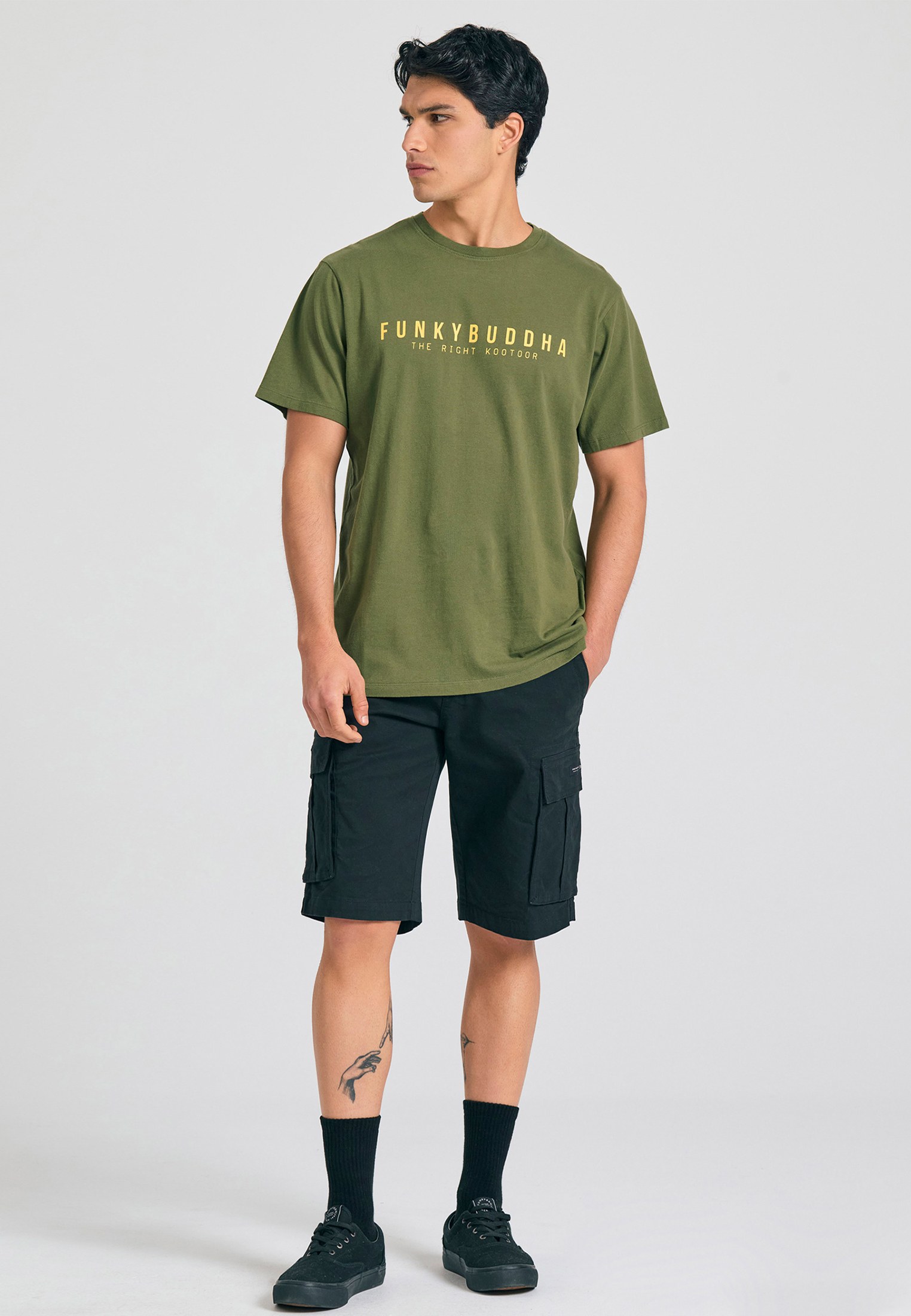 Men's Shirts Funky Buddha Khaki