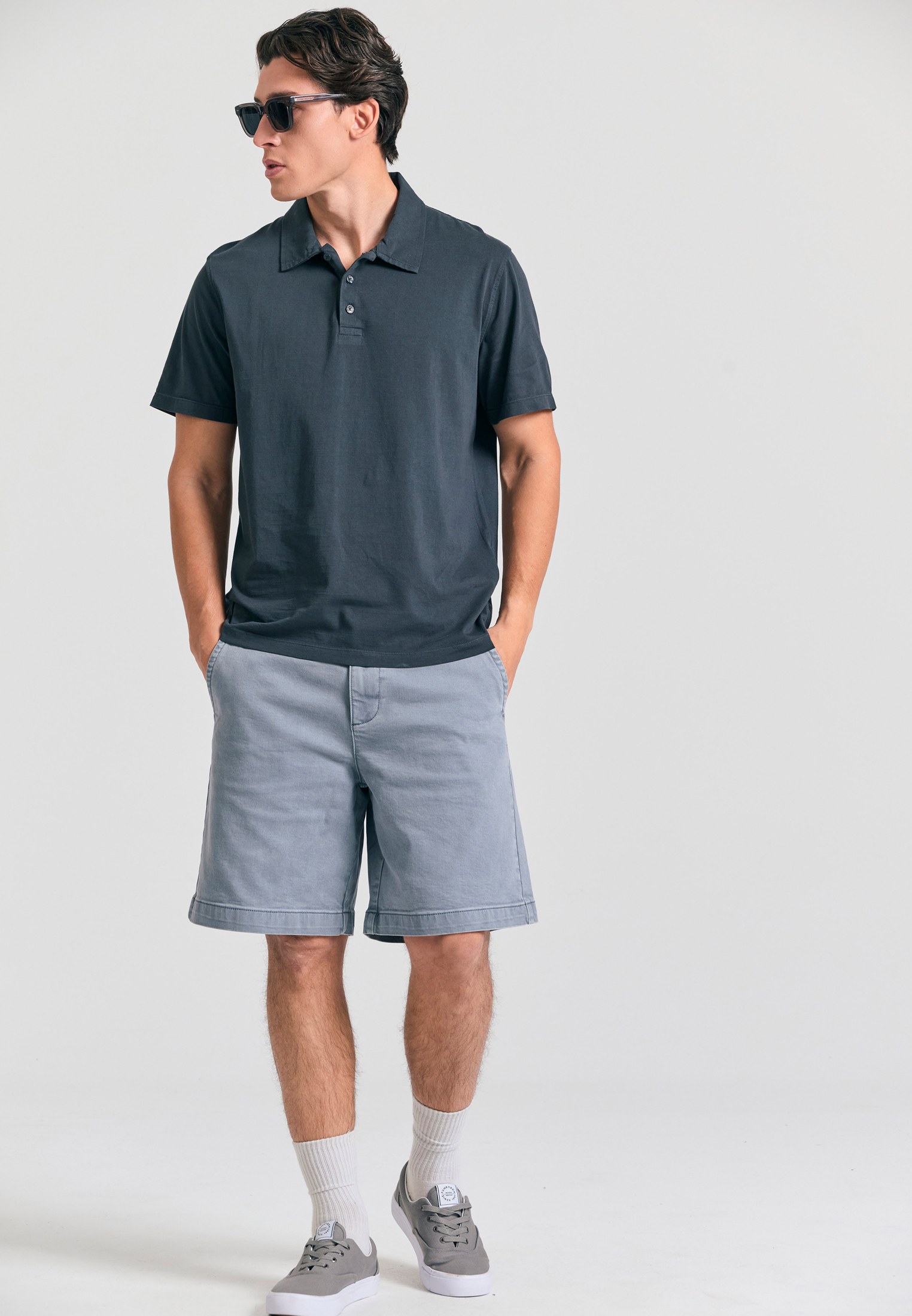 Men's Polo Shirts Funky Buddha Gray