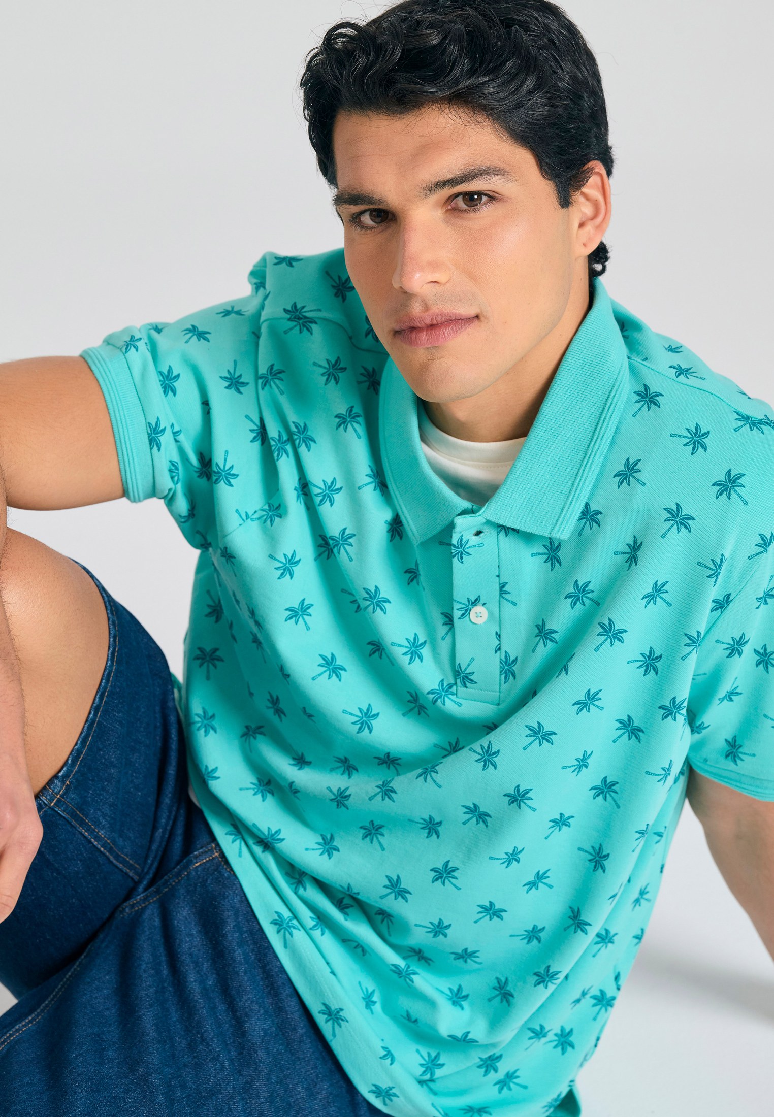 Men's Polo Shirts Funky Buddha Blue