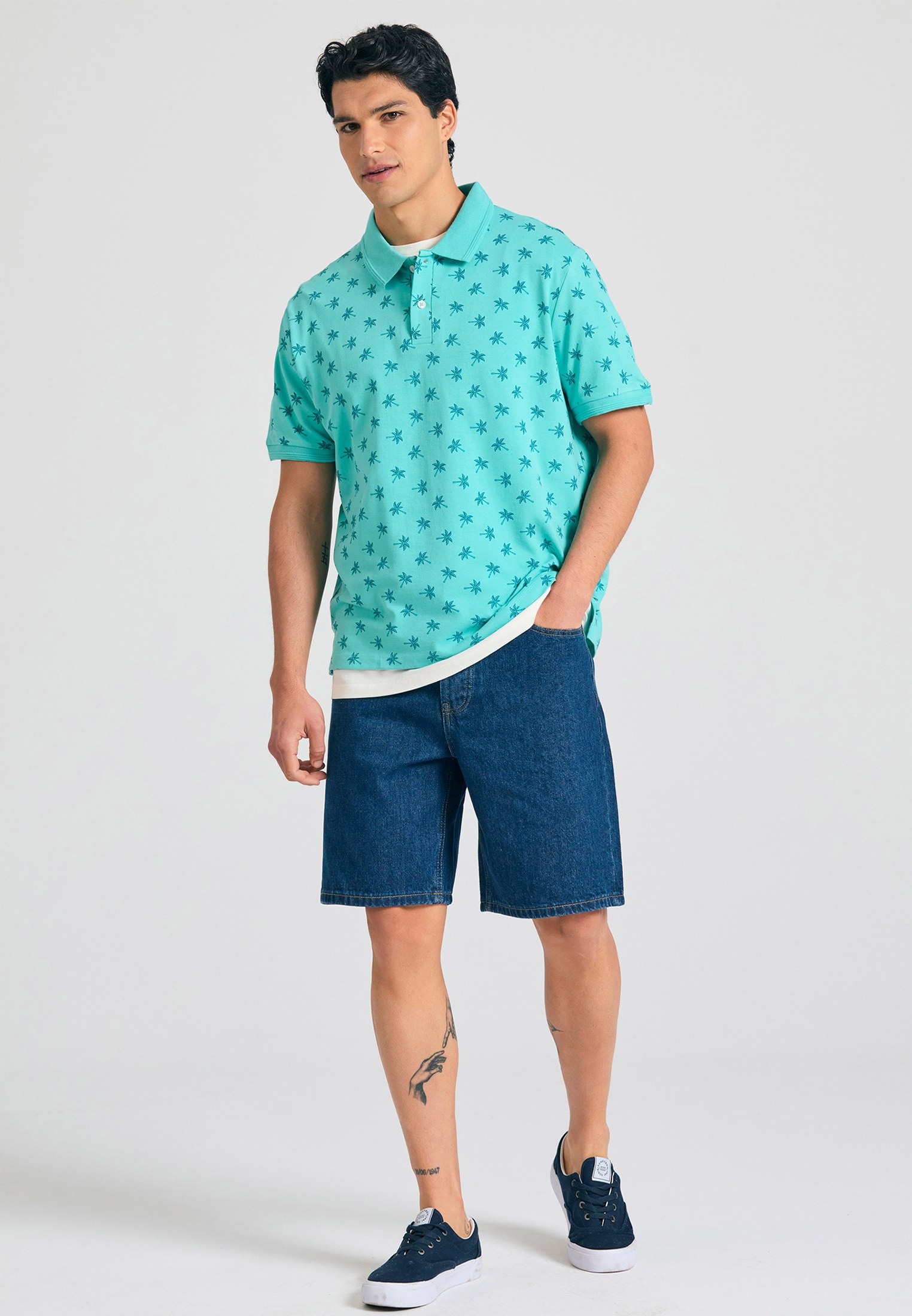 Men's Polo Shirts Funky Buddha Blue