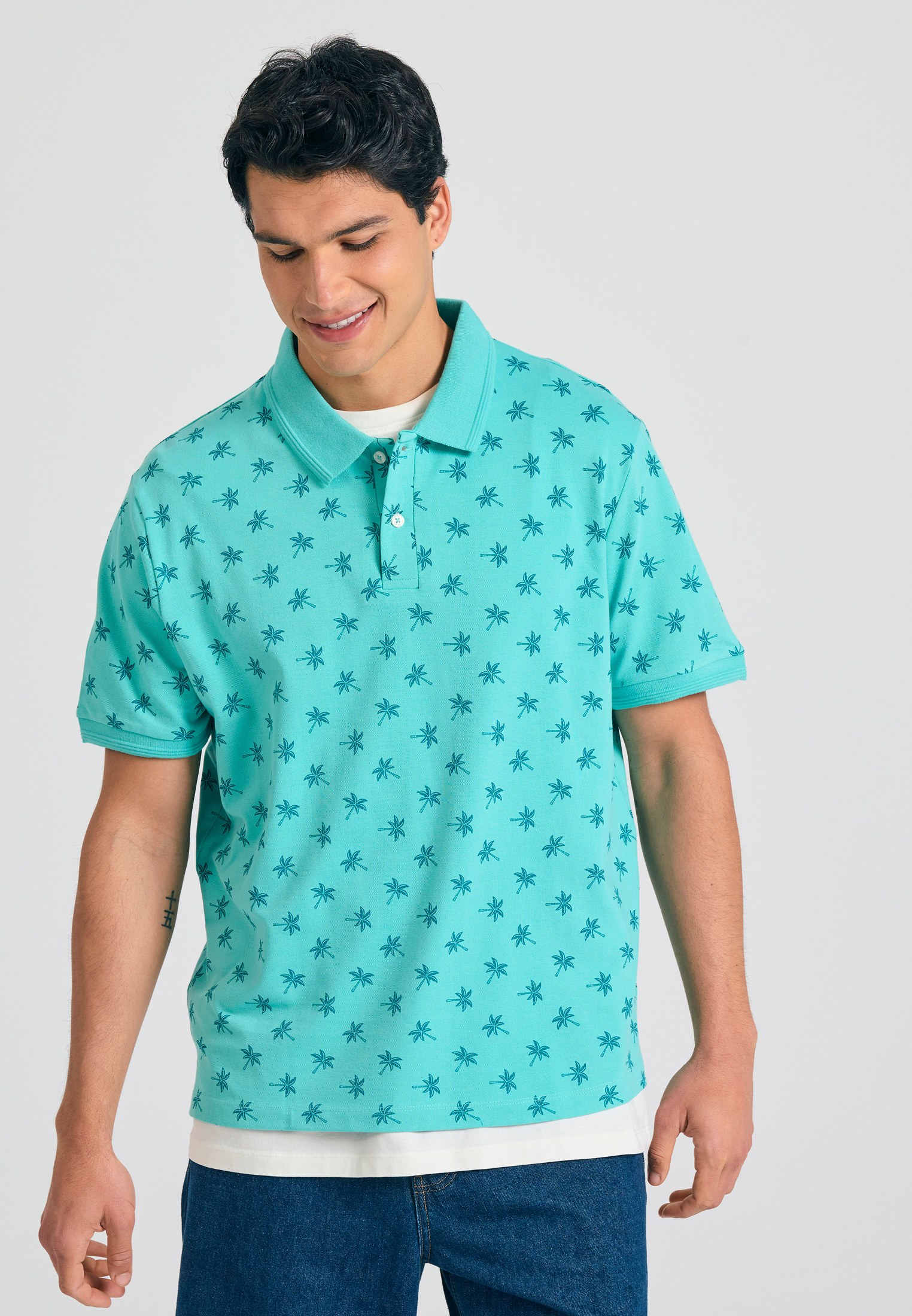 Men's Polo Shirts Funky Buddha Blue