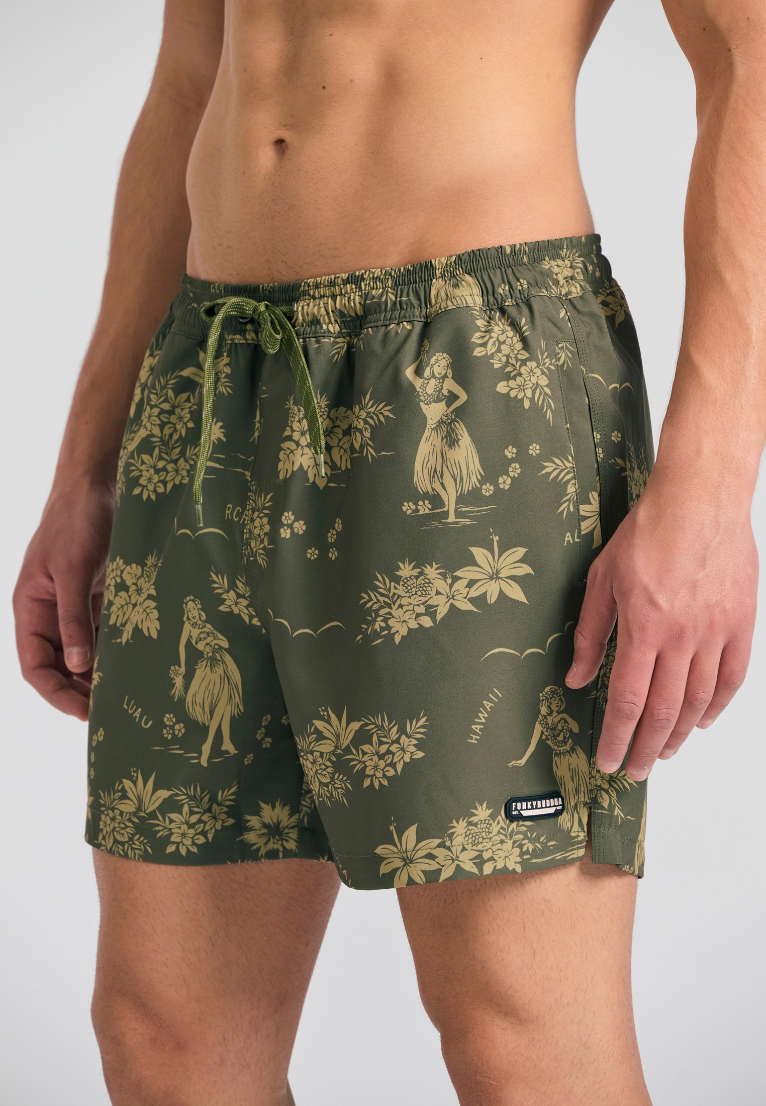 Men's Swim Shorts Funky Buddha Khaki