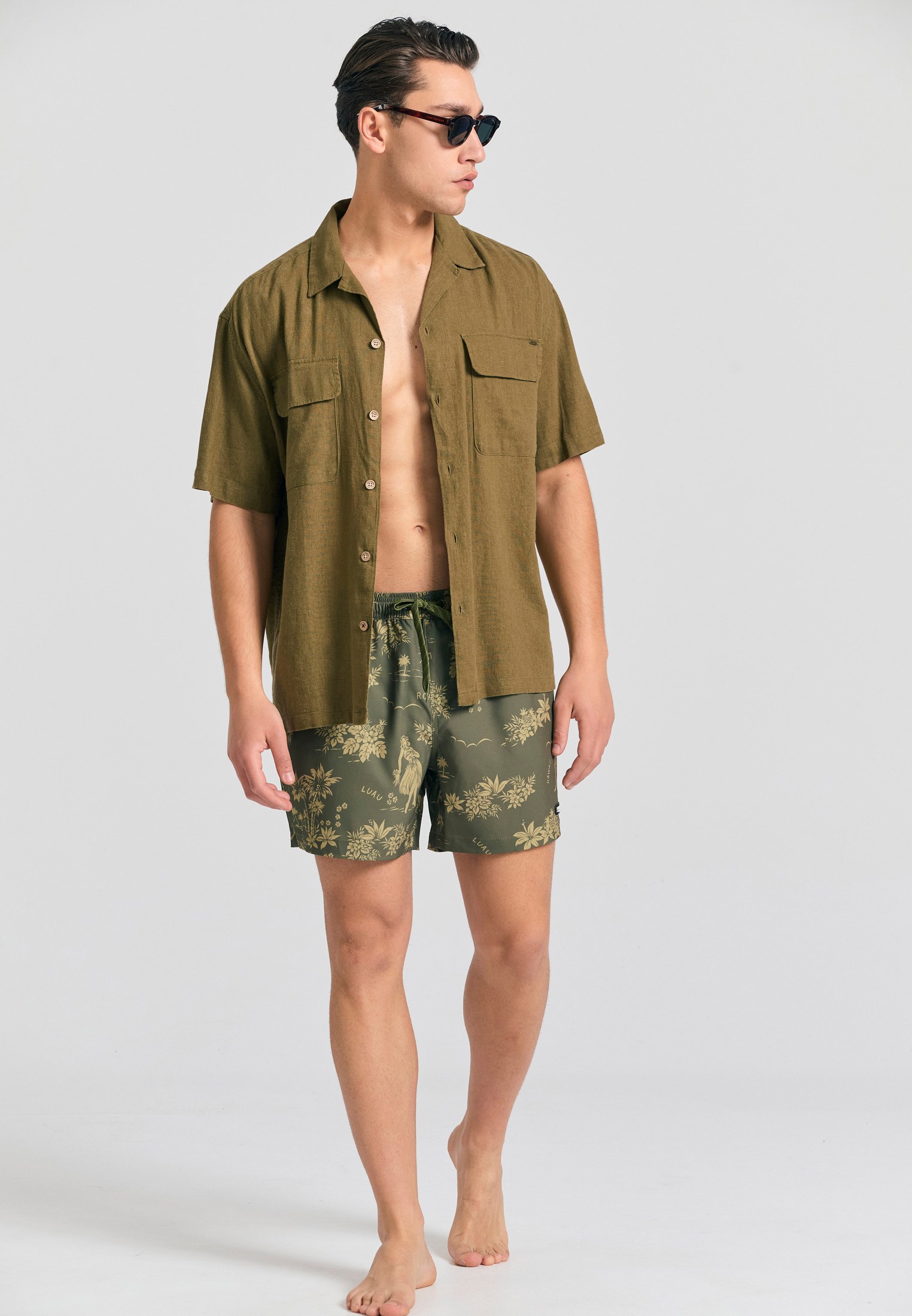 Men's Swim Shorts Funky Buddha Khaki