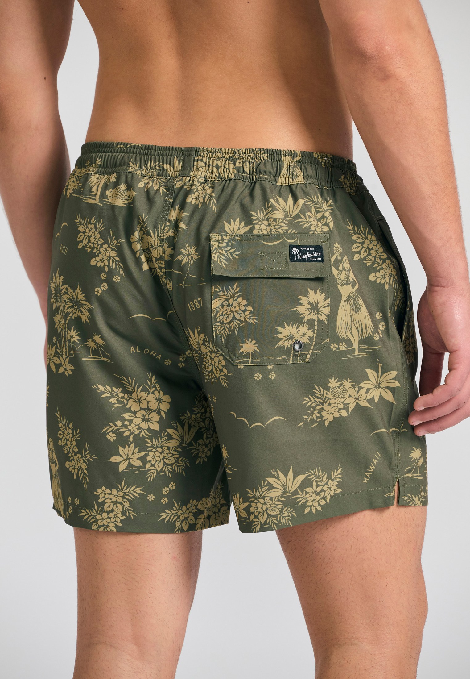 Men's Swim Shorts Funky Buddha Khaki
