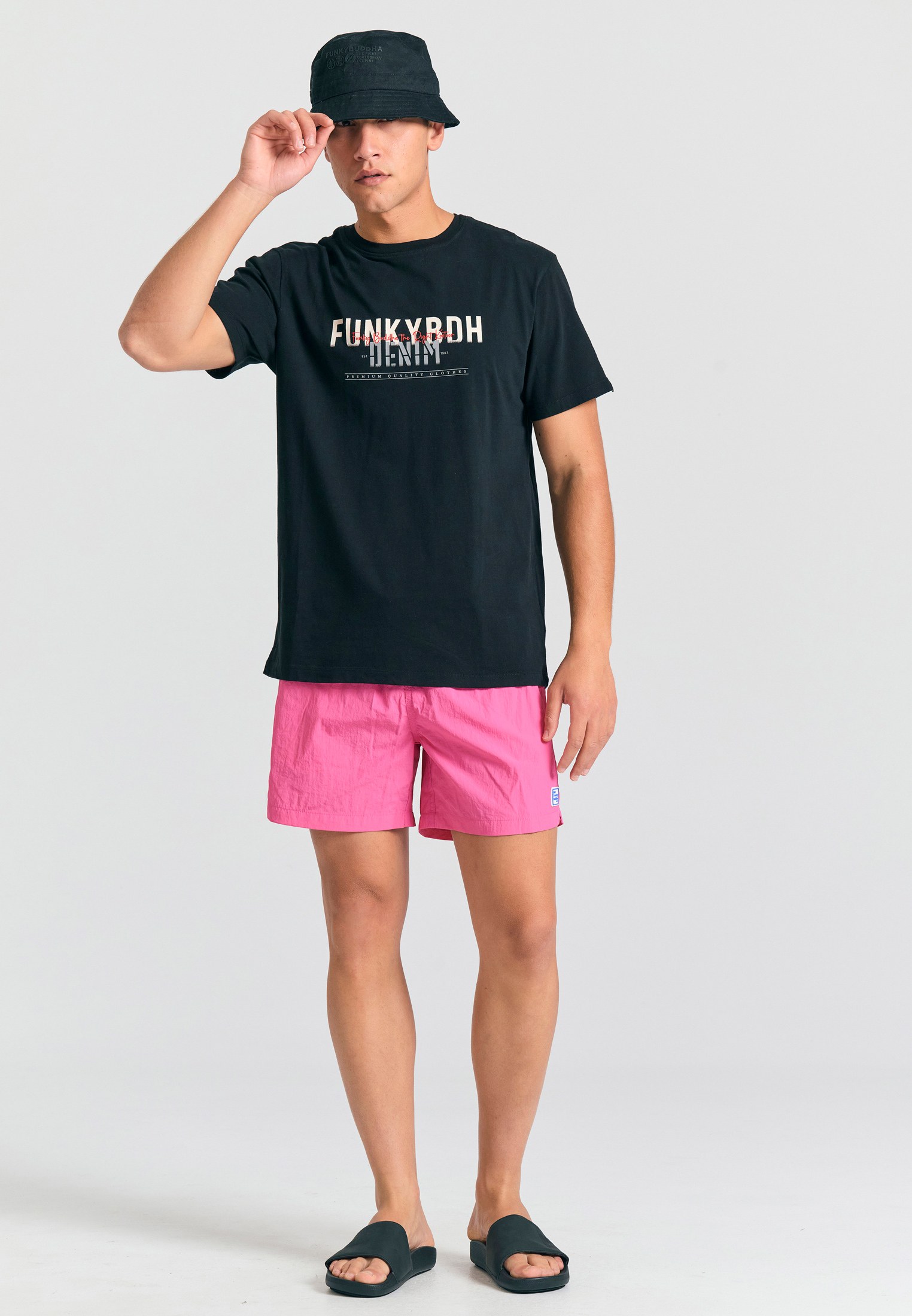 Men's Swim Shorts Funky Buddha Fuchsia