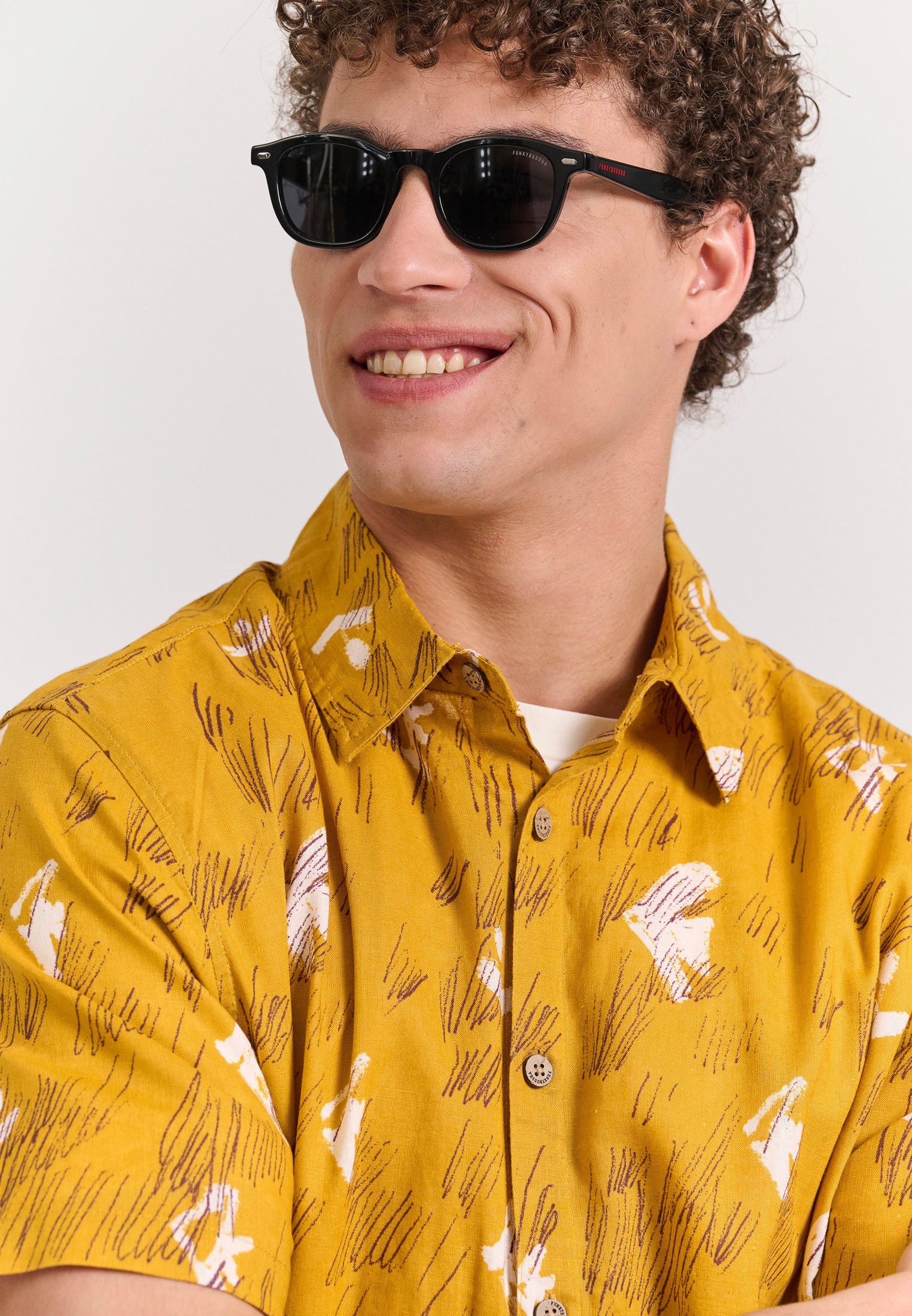 Men's Shirts Funky Buddha Yellow