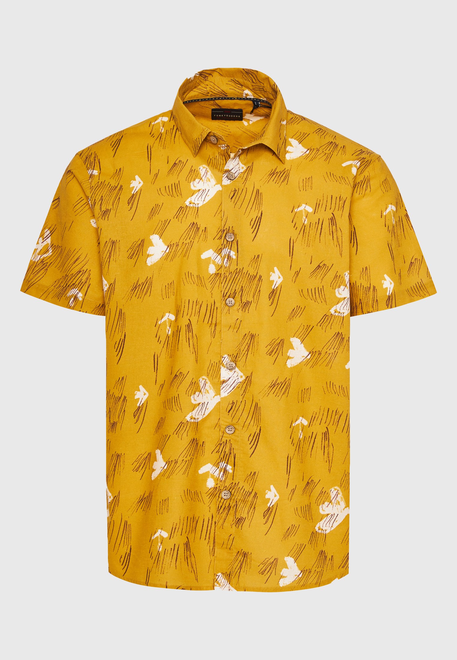 Men's Shirts Funky Buddha Yellow