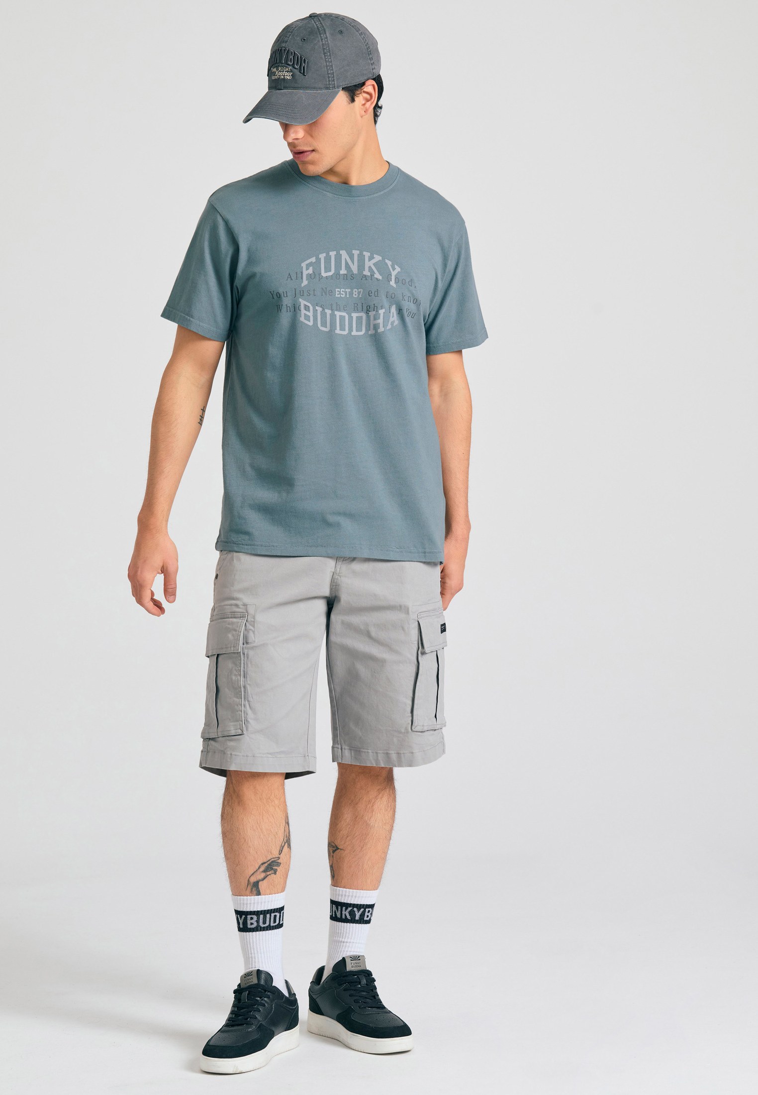 Men's T-Shirts Funky Buddha Gray