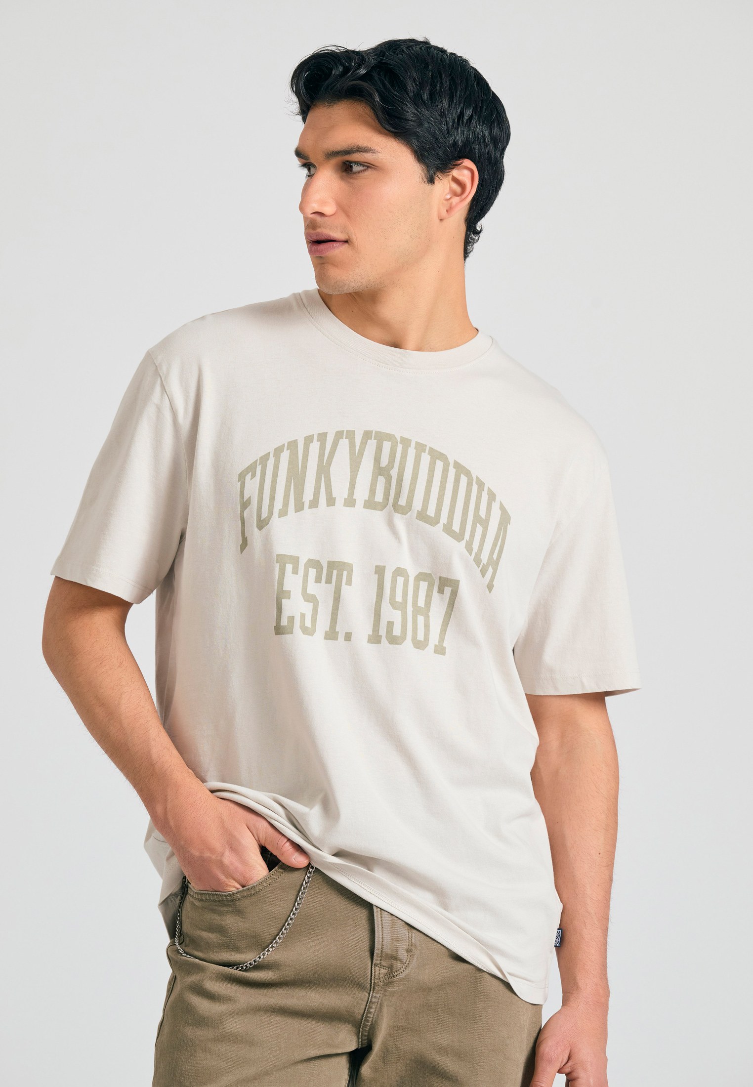 Men's Shirts Funky Buddha Beige