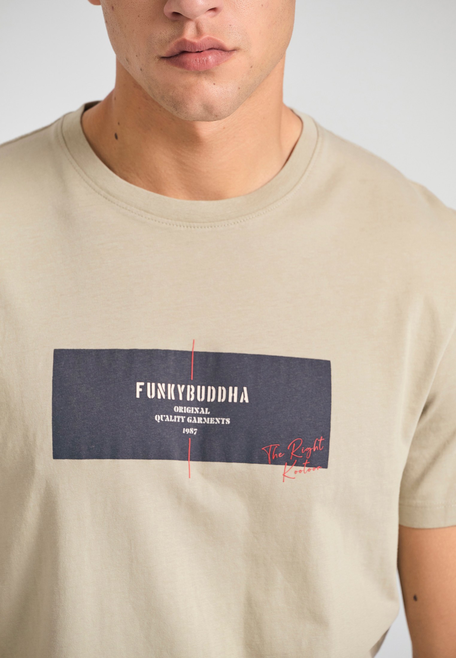 Men's T-Shirts Funky Buddha Beige