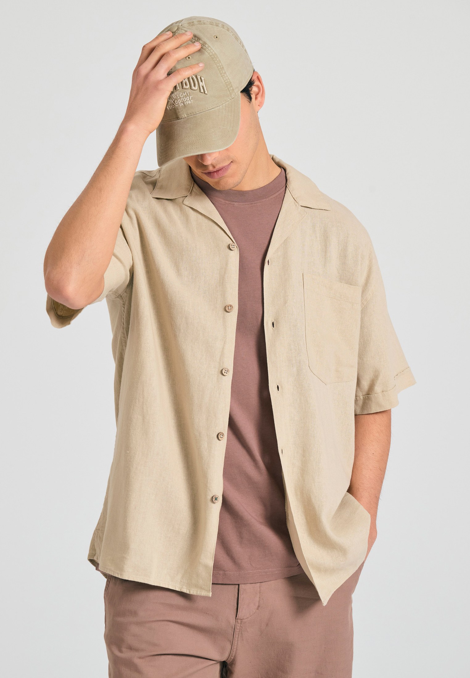 Men's Shirts Funky Buddha Beige