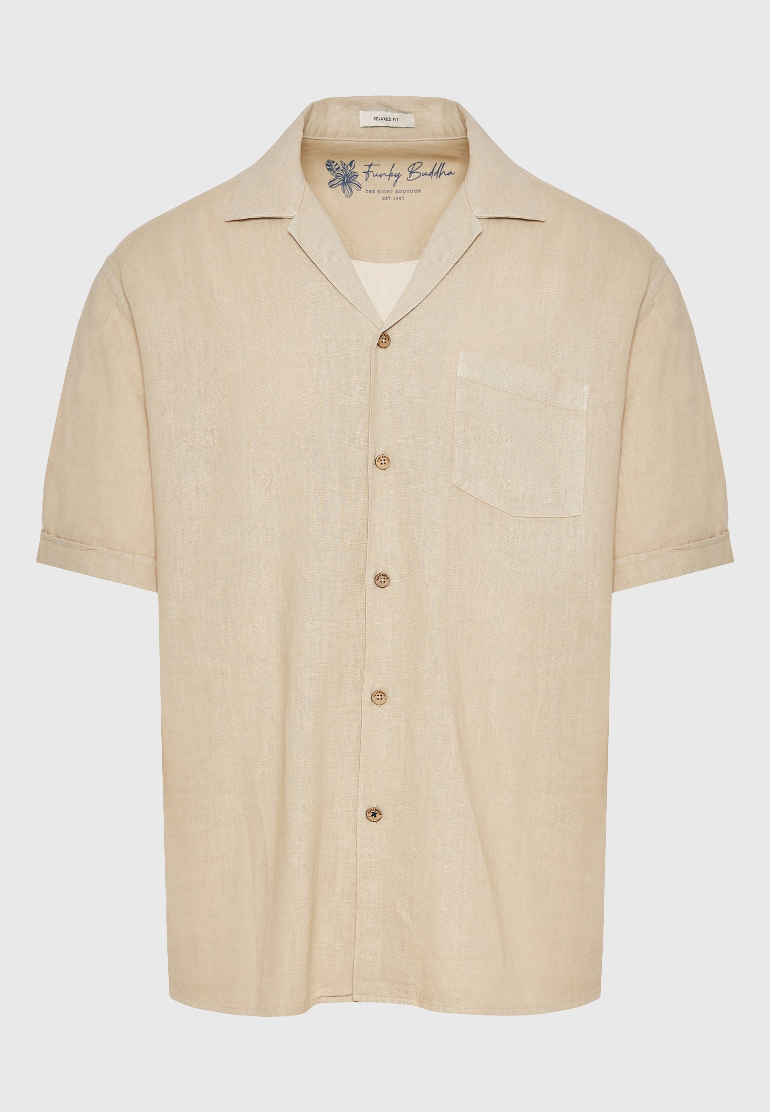 Men's Shirts Funky Buddha Beige