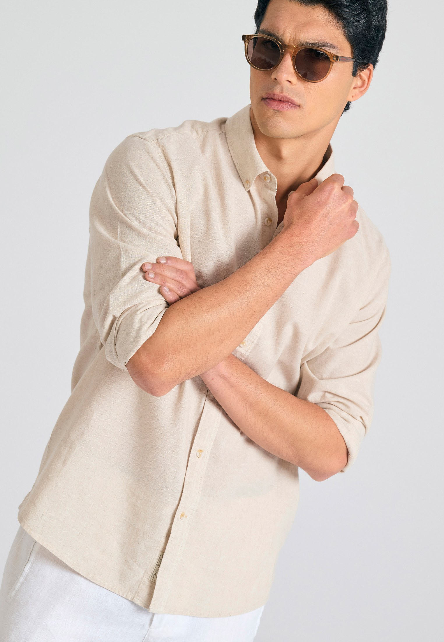 Men's Shirts Funky Buddha Beige