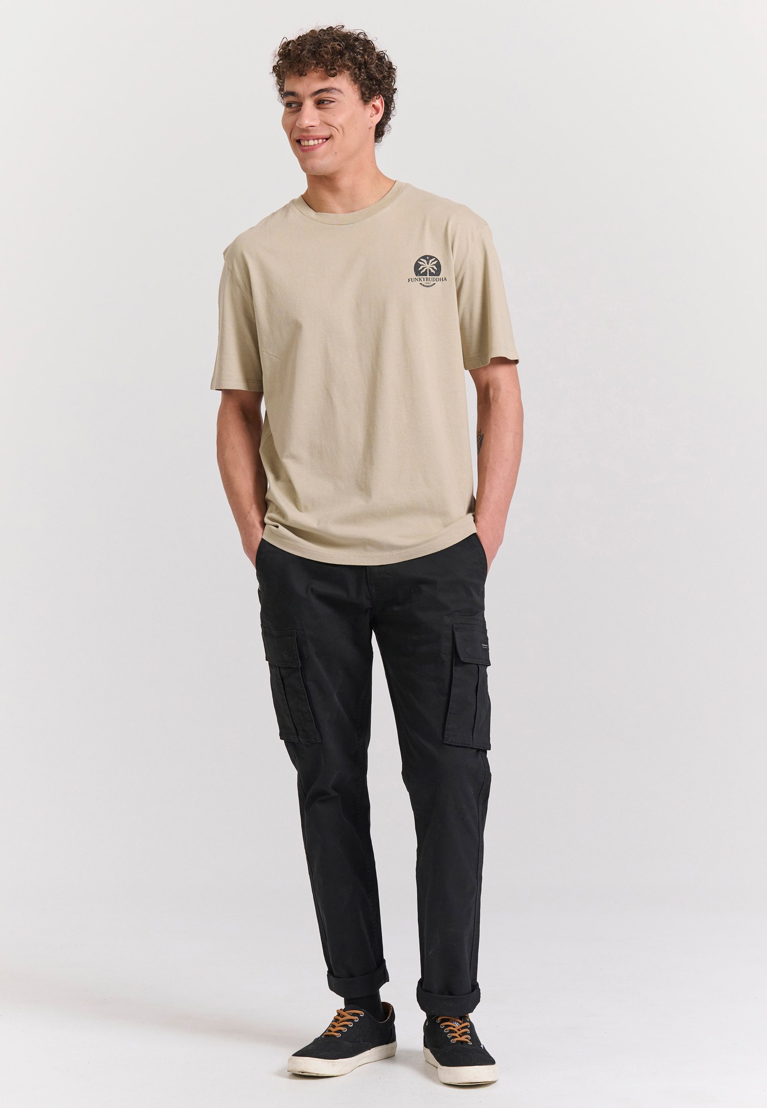 Men's Shirts Funky Buddha Beige