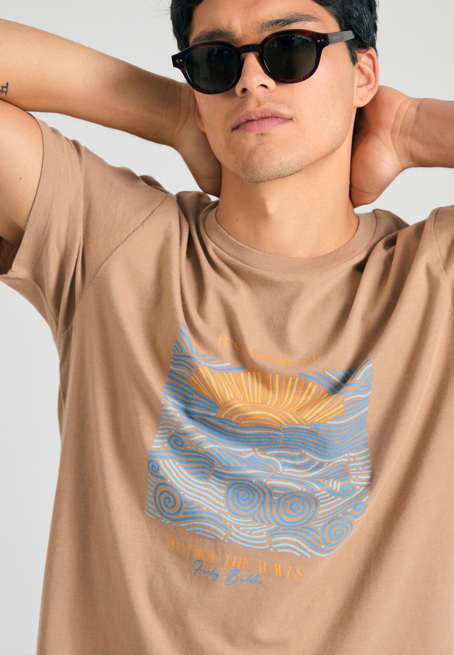 Men's Shirts Funky Buddha Beige