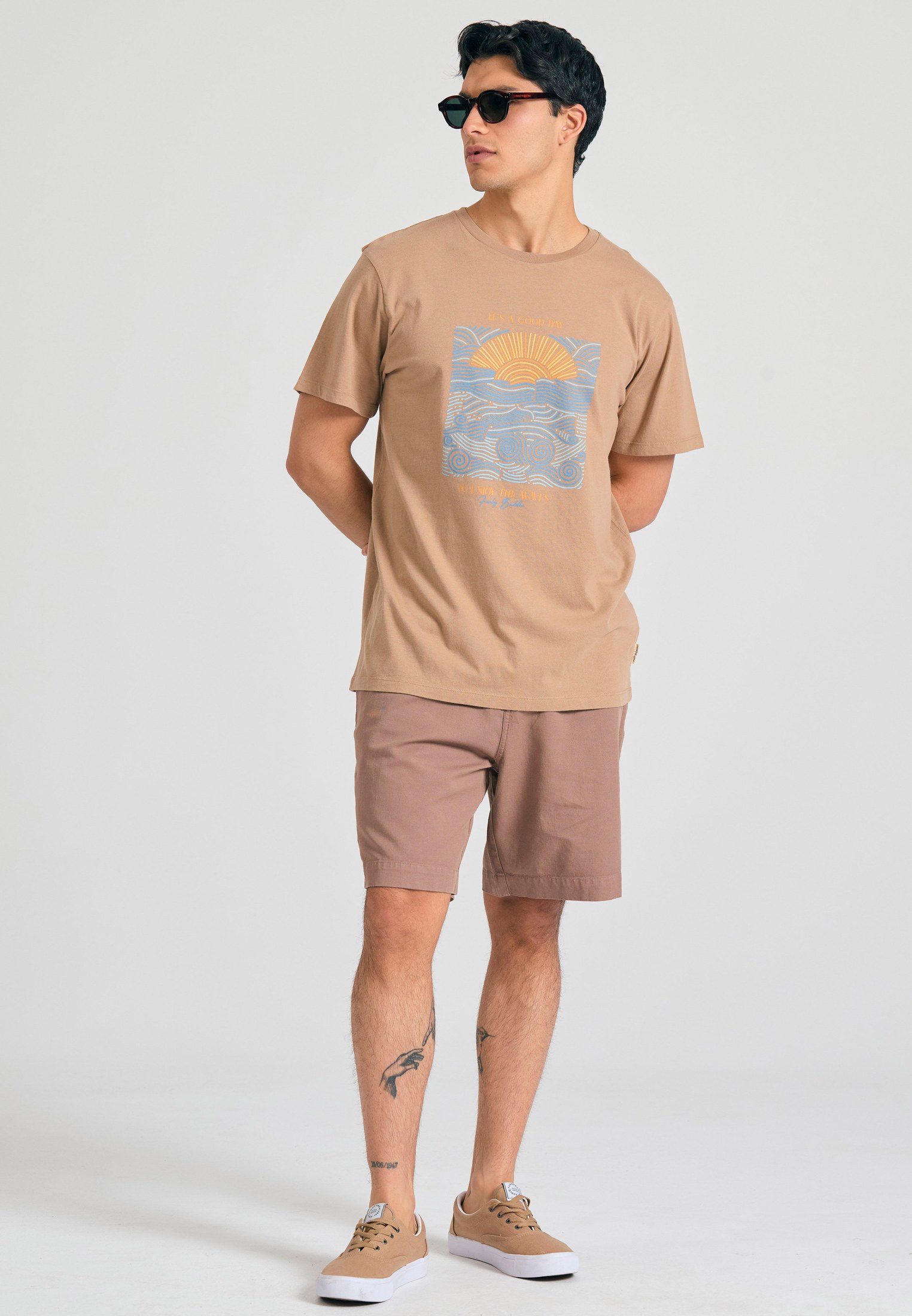 Men's Shirts Funky Buddha Beige