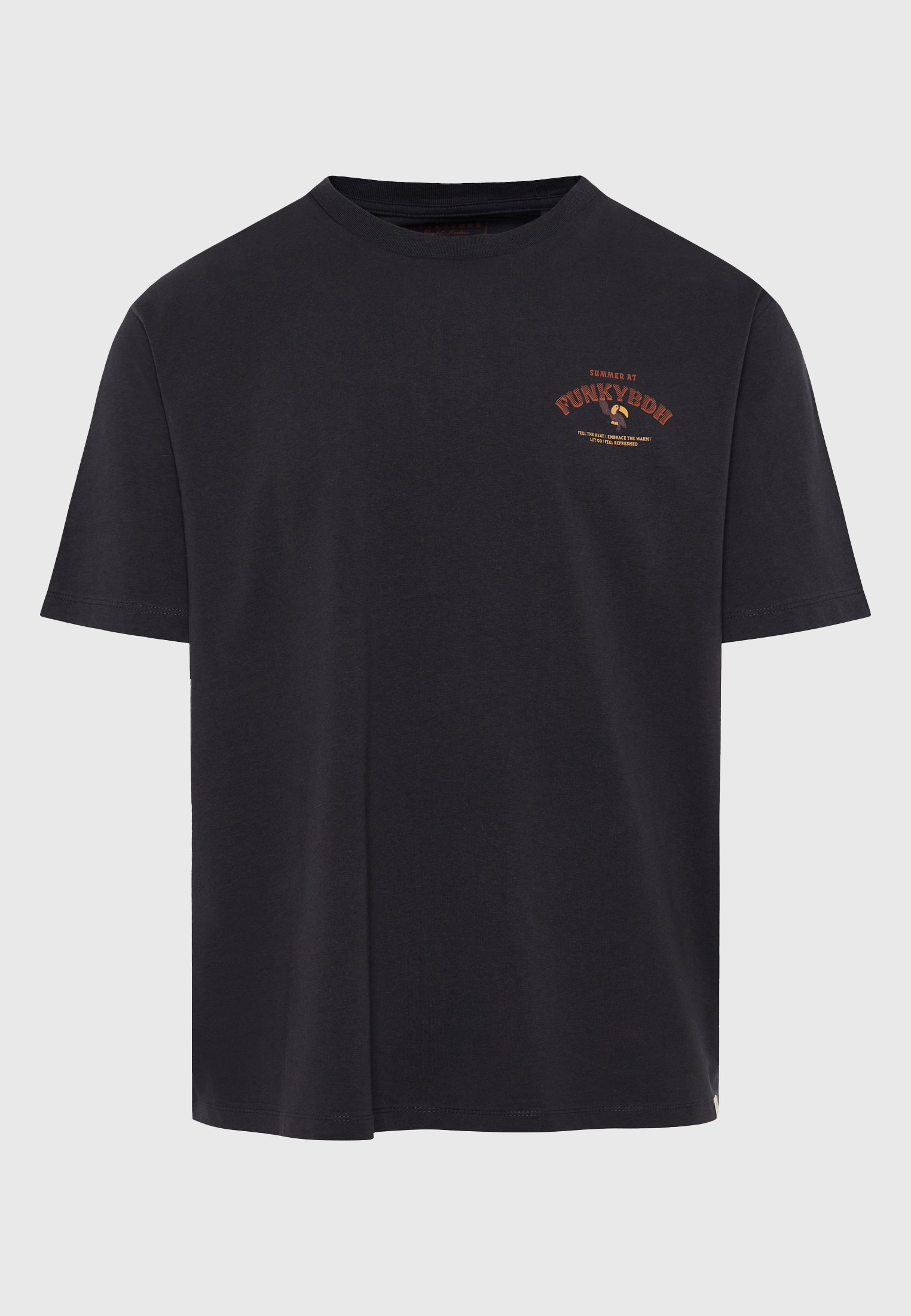 Relaxed t-shirt με tropical τύπωμα στην πλάτη