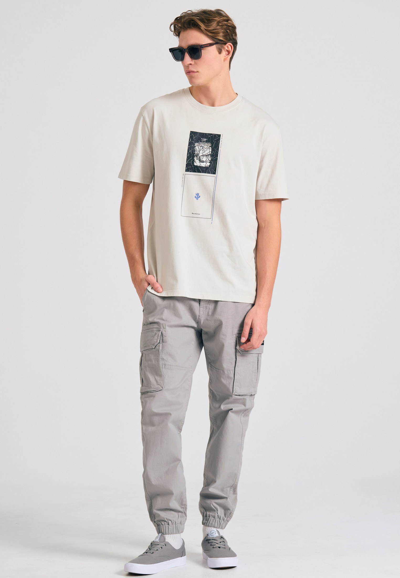 Men's Shirts Funky Buddha Beige