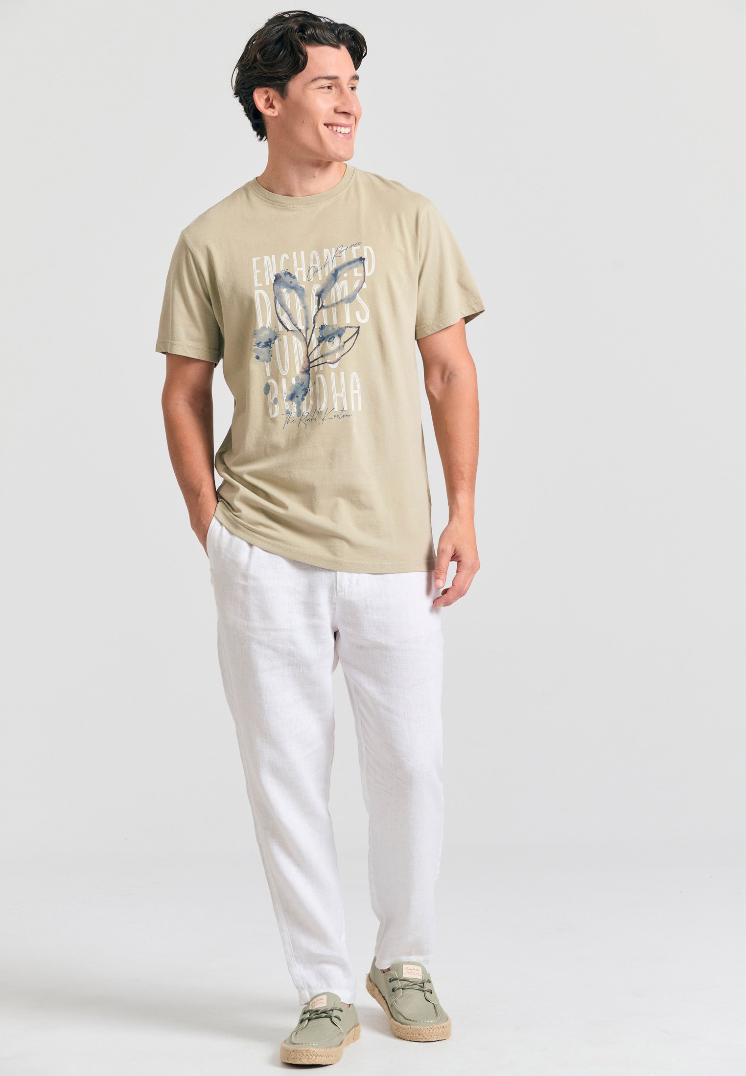 Men's Shirts Funky Buddha Beige