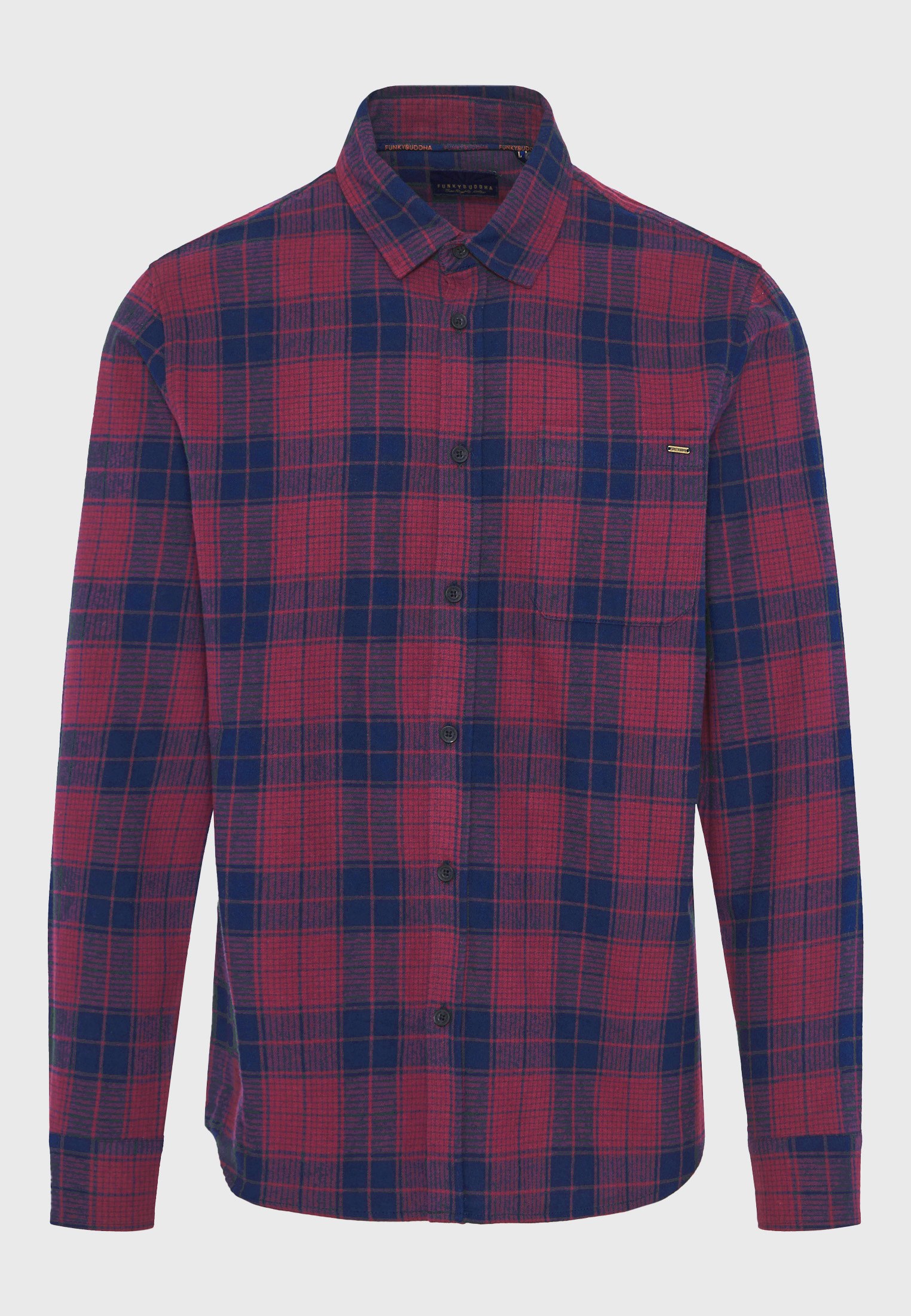 Ανδρικό καρό πουκάμισο με τσέπη στο στήθος φωτογραφία