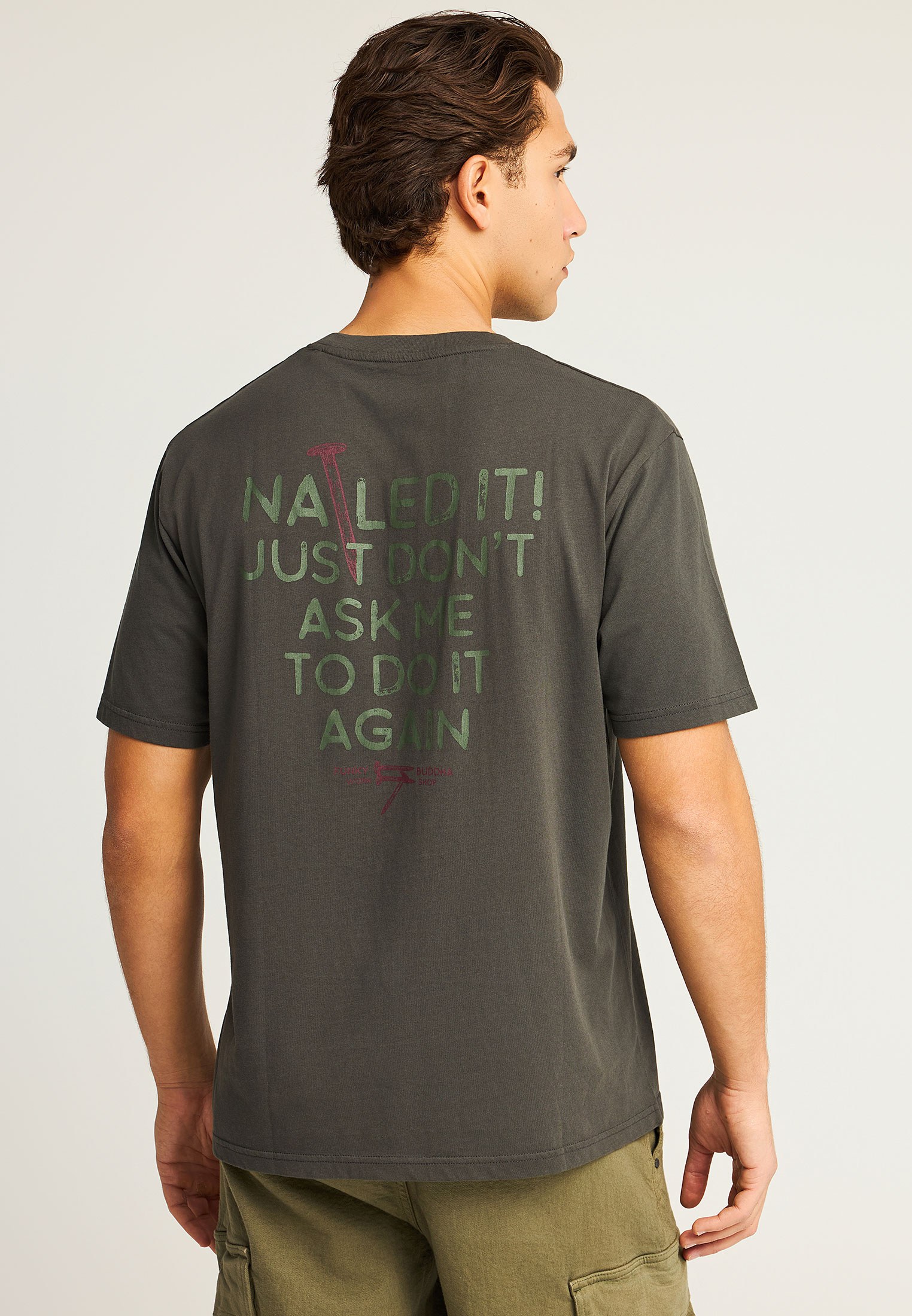 T-shirt με text τύπωμα στην πλάτη φωτογραφία