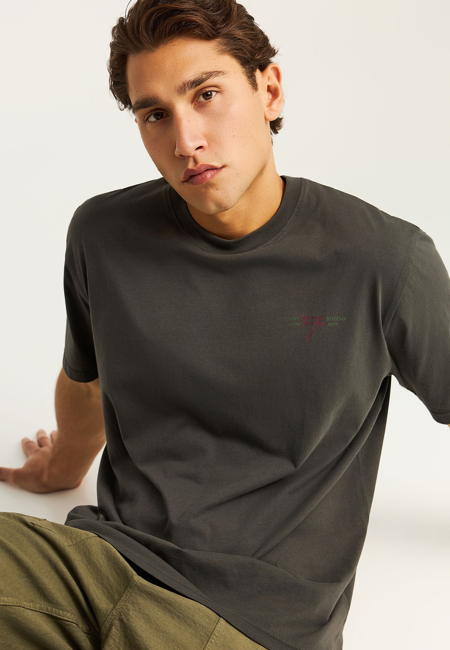 T-shirt με text τύπωμα στην πλάτη φωτογραφία